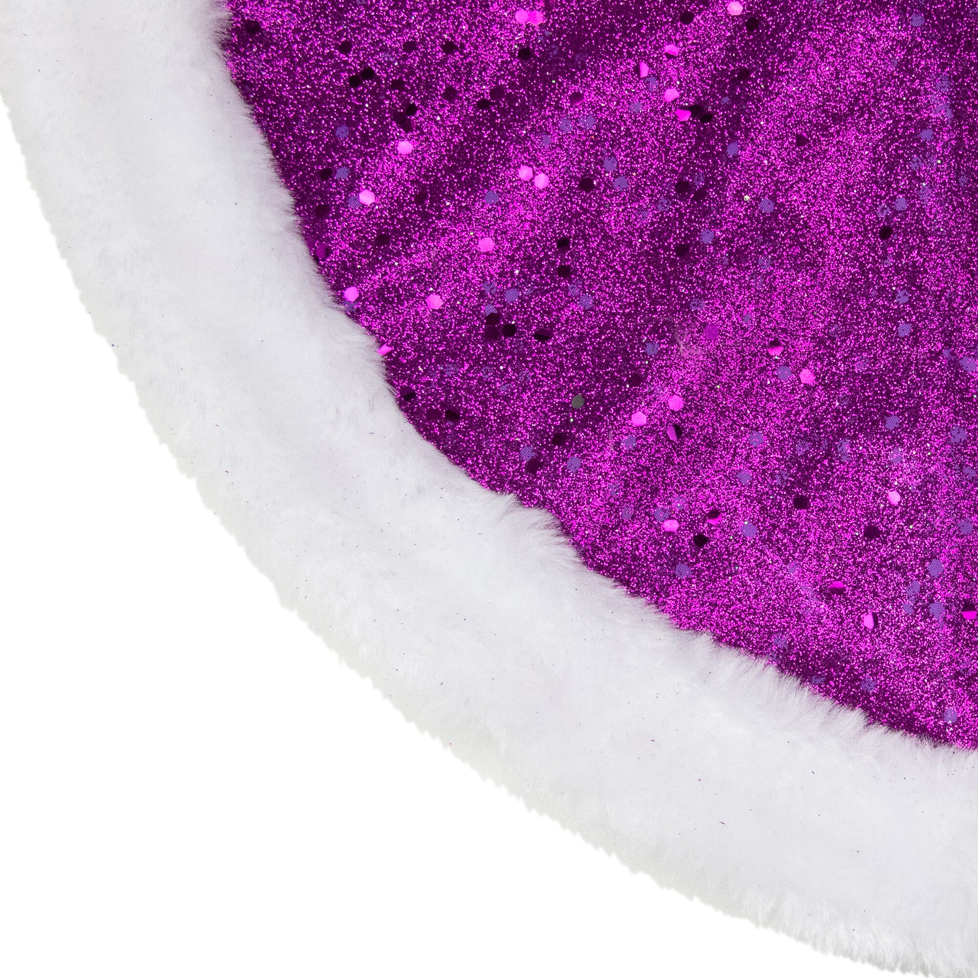Northlight Purple Glittered Christmas Tree Skirt with White Faux Fur ...