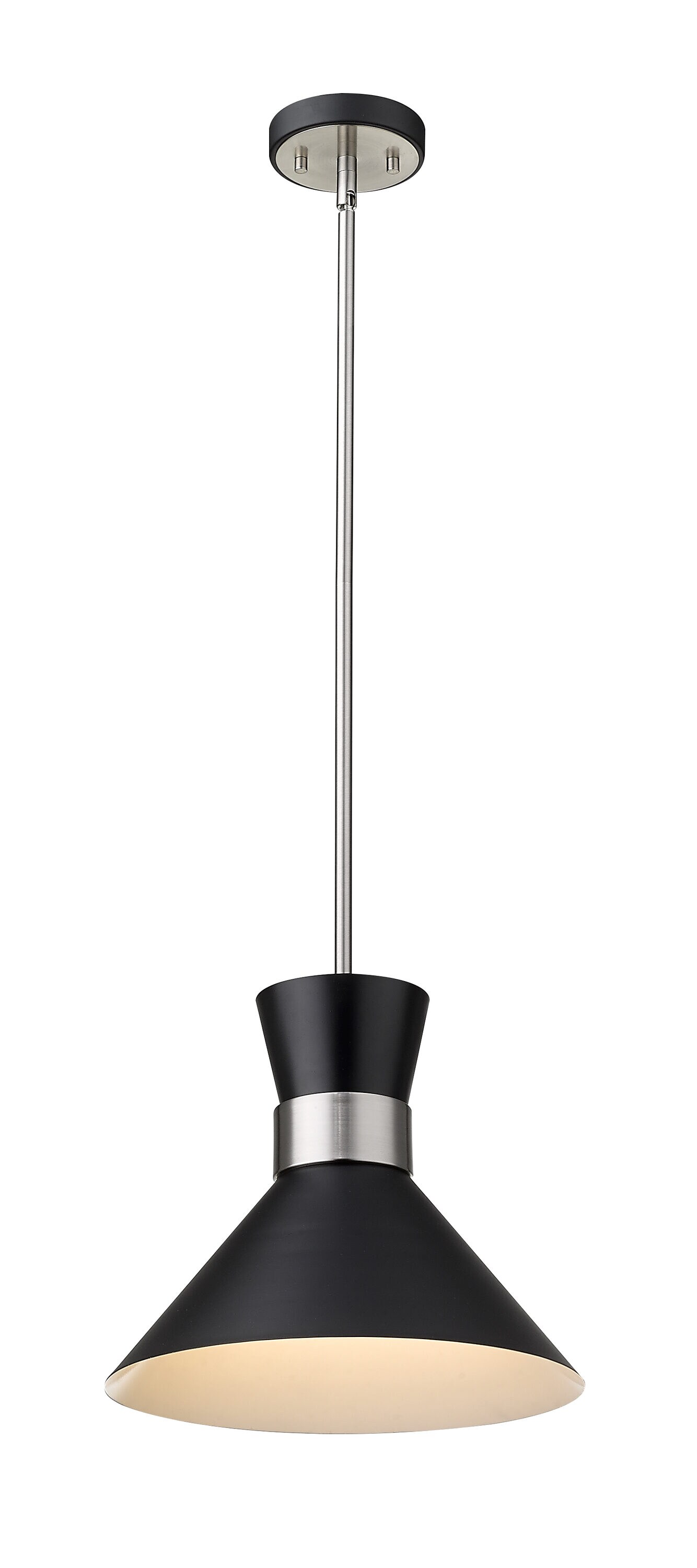 Soriano Matte Black Steel 13.25" Industrial Pendant Light