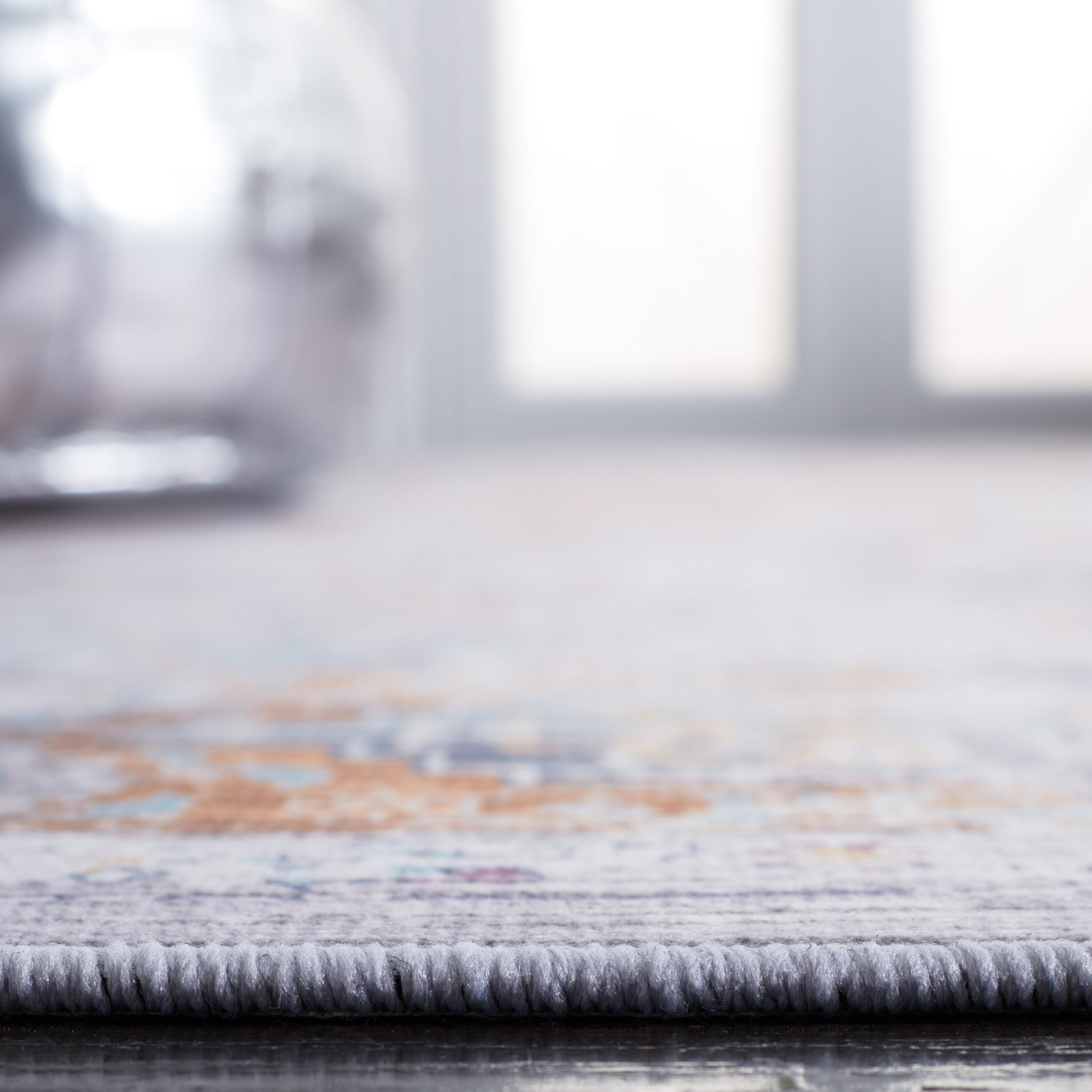 Elegant Blue Synthetic 9' x 12' Hand-Knotted Area Rug