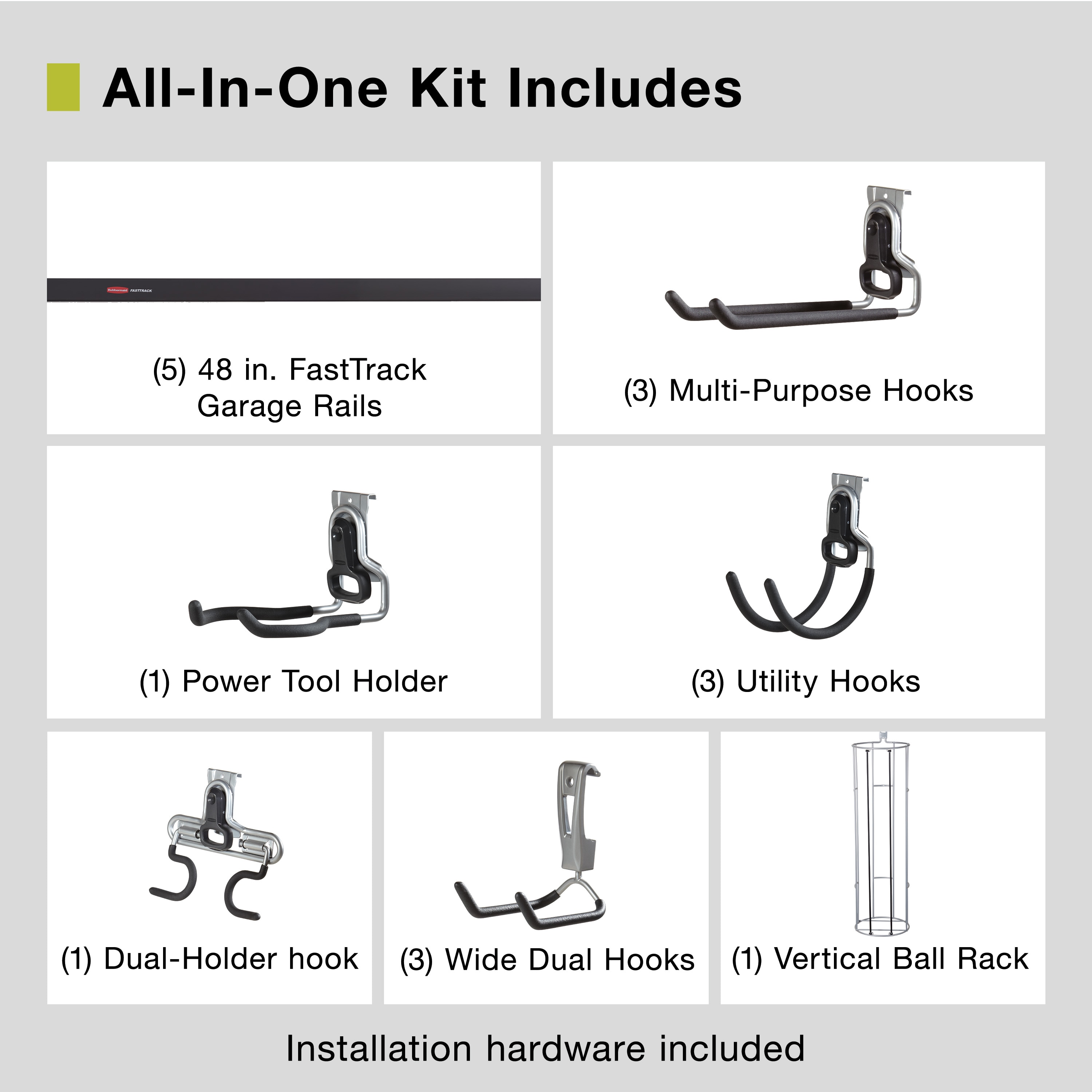 Rubbermaid 1910371 Garage-Storage-Rail-Sys-Acc - View #2