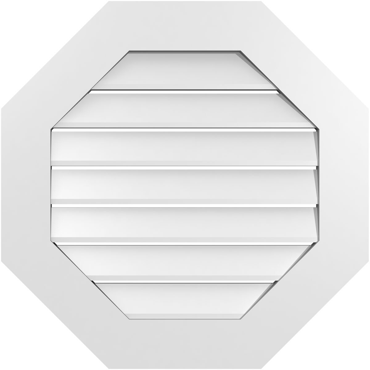 Ekena Millwork GVPOC26X2601SF 26-Inches x 26-Inches Off-white Octagon PVC Gable Louver Vent