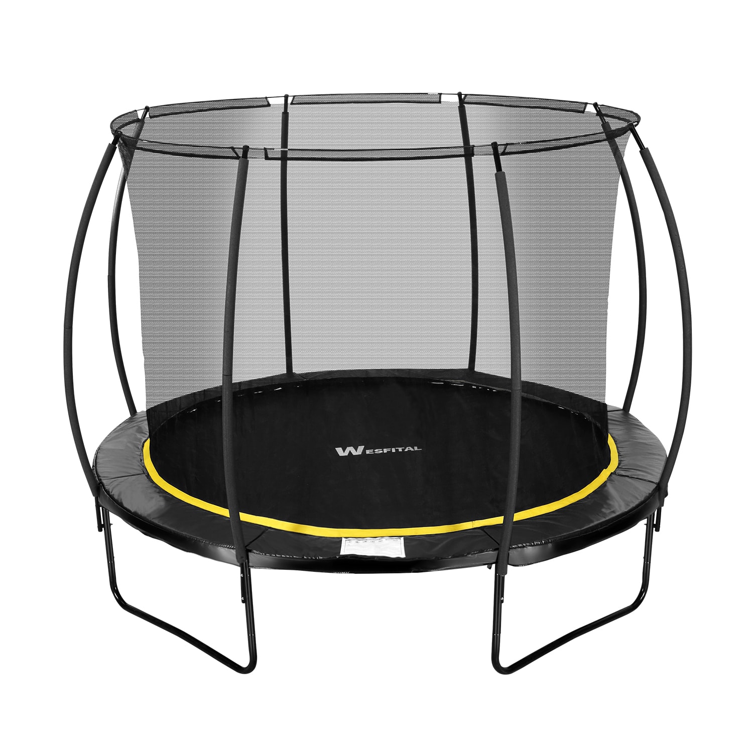 Flynama 12 ft. Outdoor patio Trampoline with Safety Net and Ladder in ...