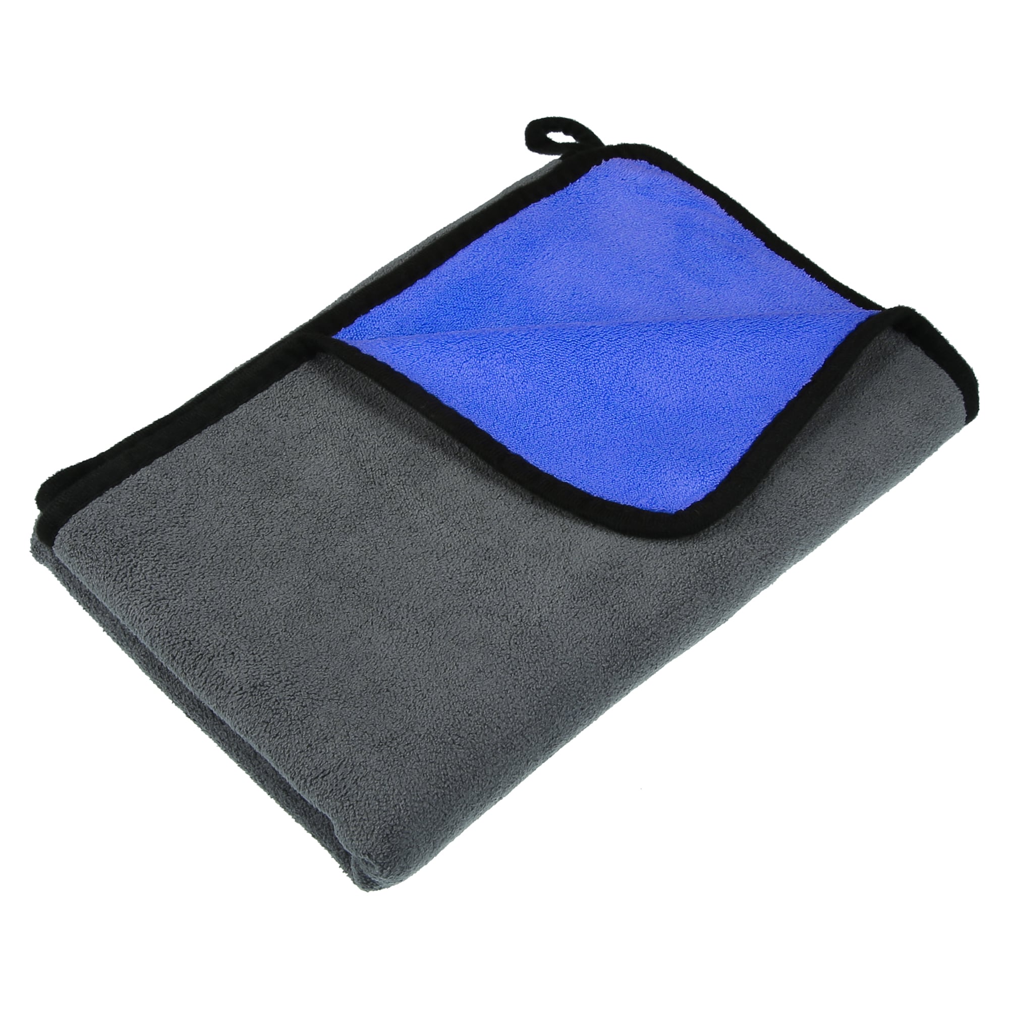 Unique Bargains 1pc Microfibre Car Drying Towel 80 x 60cm Extra Large Car Cleaning Detailing Absorbent Colossal Car Drying Cloth Window Cleaner Dryer Grey Blue