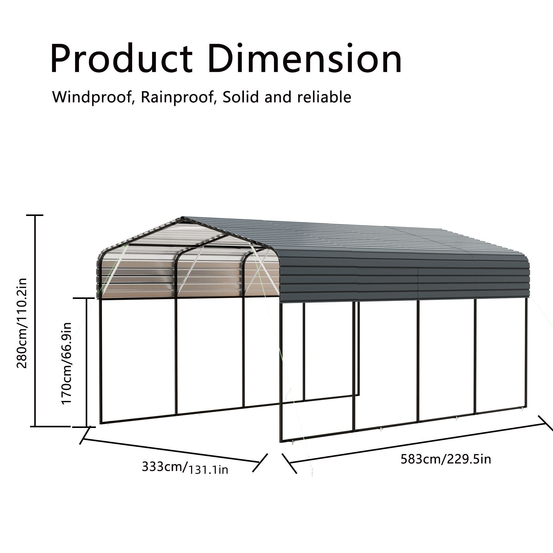 Poinic QURCP-0012S94 Carport-Covers - View #3
