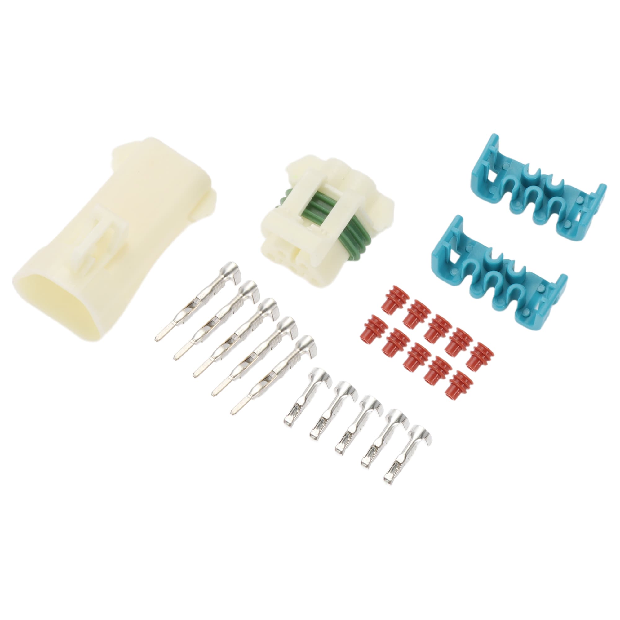 Unique Bargains 5 Pin Auto Wiring Harness Connector Plug No.12146045 1.5mm Series Male Female Wire Terminal for Chevrolet for Buick Plastic Tin-Plated Copper White Blue 1 Set #S26011400UX1697