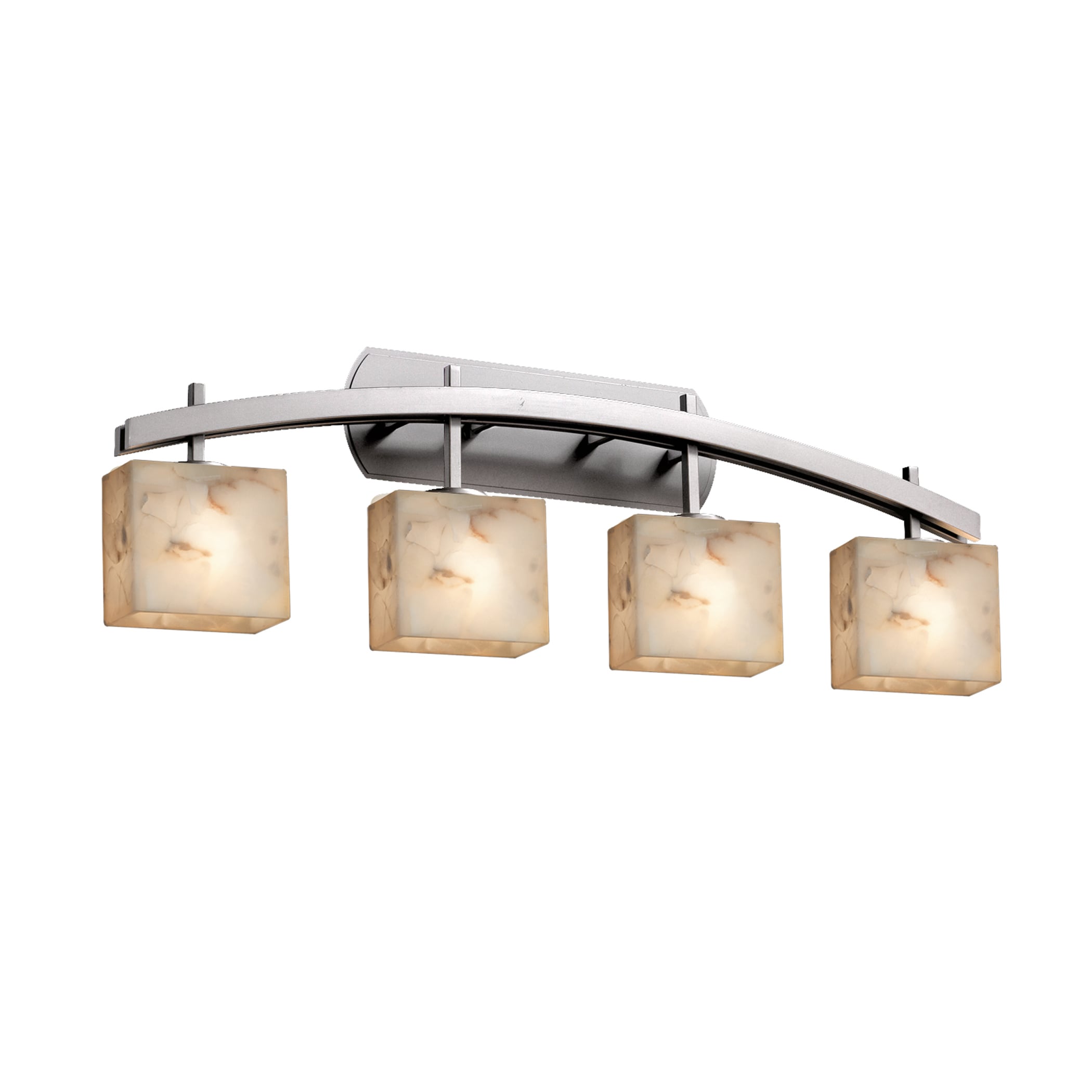 Justice Design Group ALR-8594-55-NC-LED4 Alabaster Rocks 35.5-in 4-Light Brushed Nickel LED Transitional Vanity Light