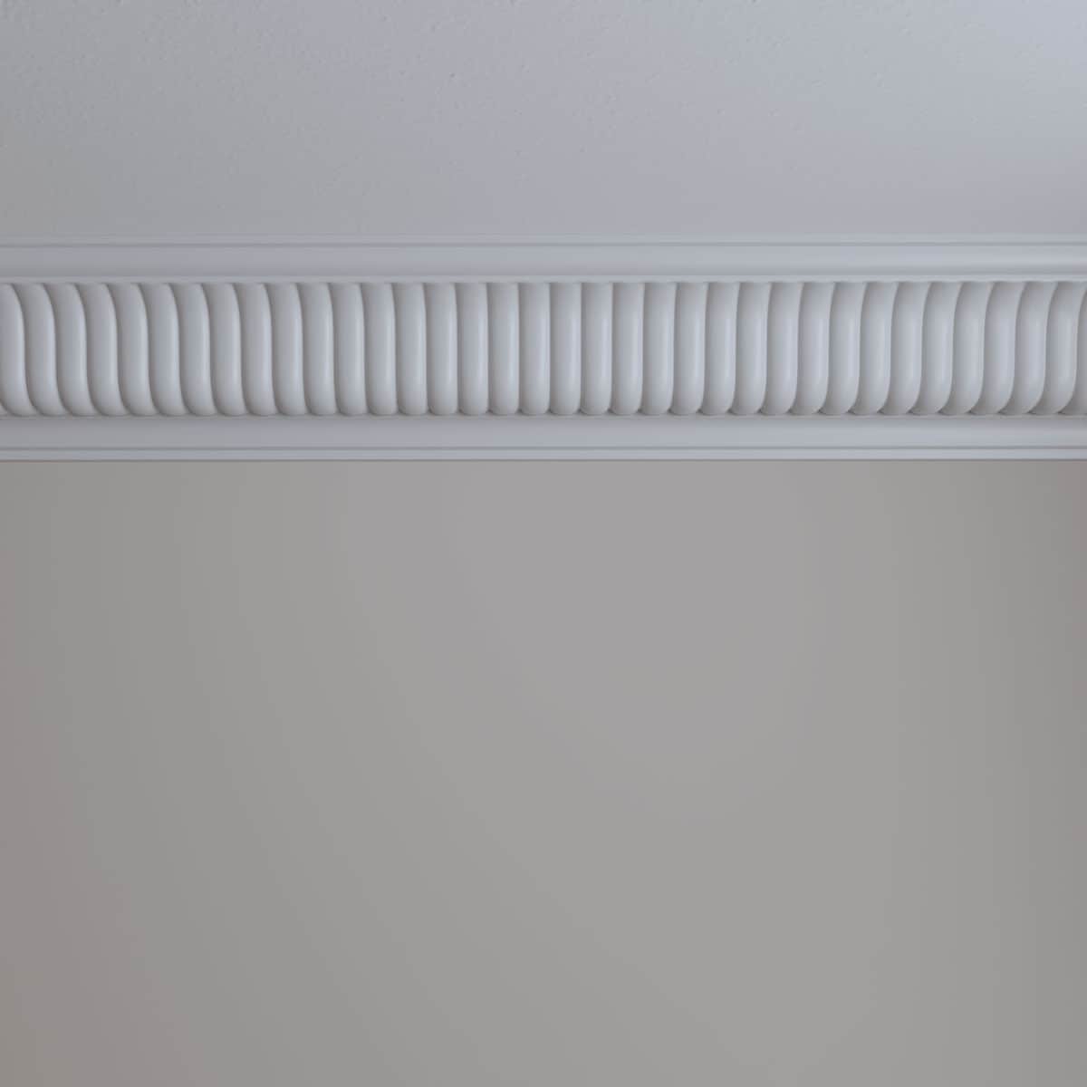 Carrillo Large White Polyurethane Crown Moulding, 94.5 inches