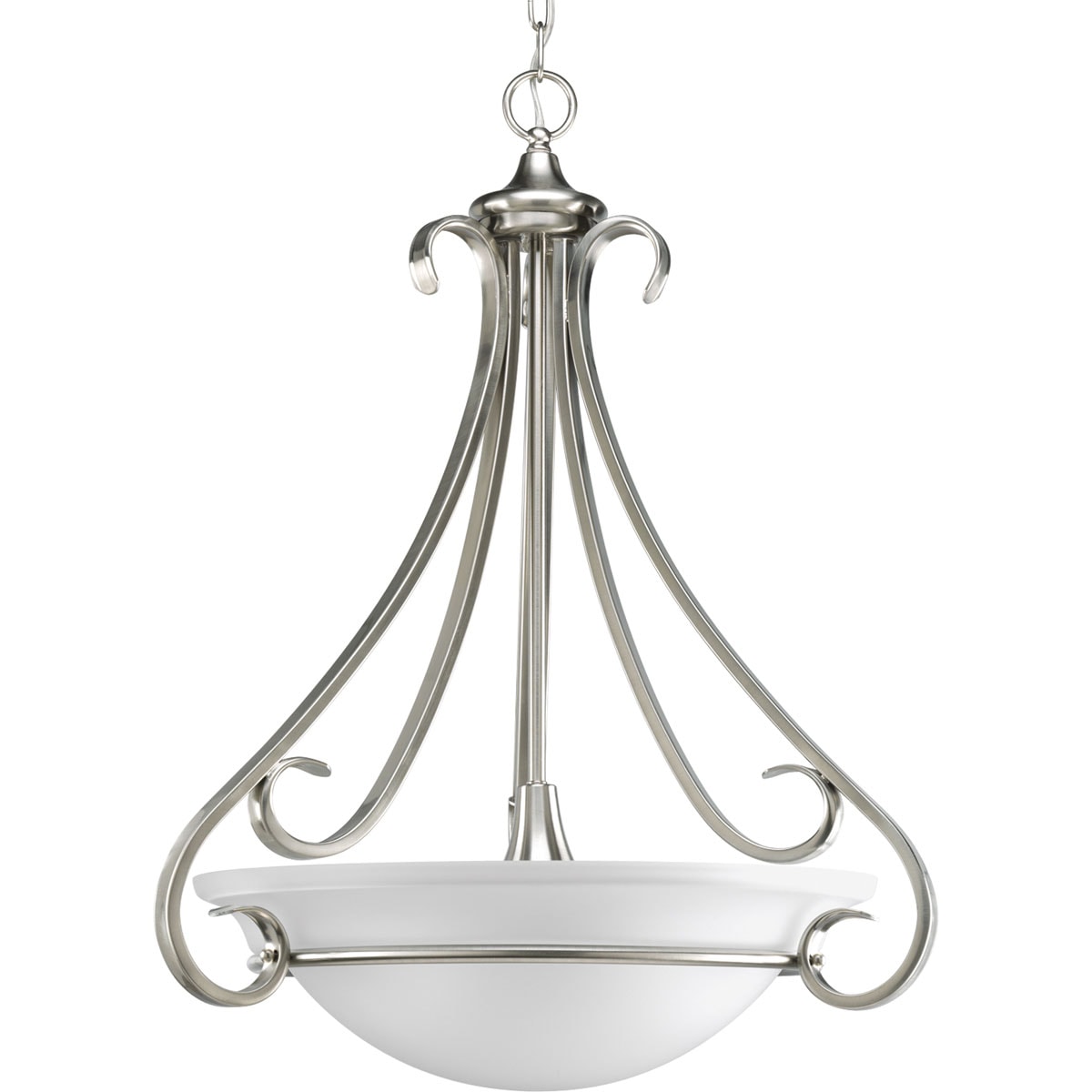  P3847-09 Torino 3 -Light Brushed Nickel Transitional For Use in Bedrooms, Dining Rooms, Foyers, Kitchens, Living Rooms Chandelier