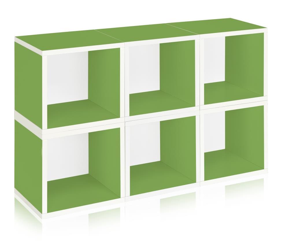 Way Basics PS-MC-6-GN 25.6-in H x 40.2-in W x 11.2-in D Green Stackable Recycled Paperboard 6 Cube Organizer