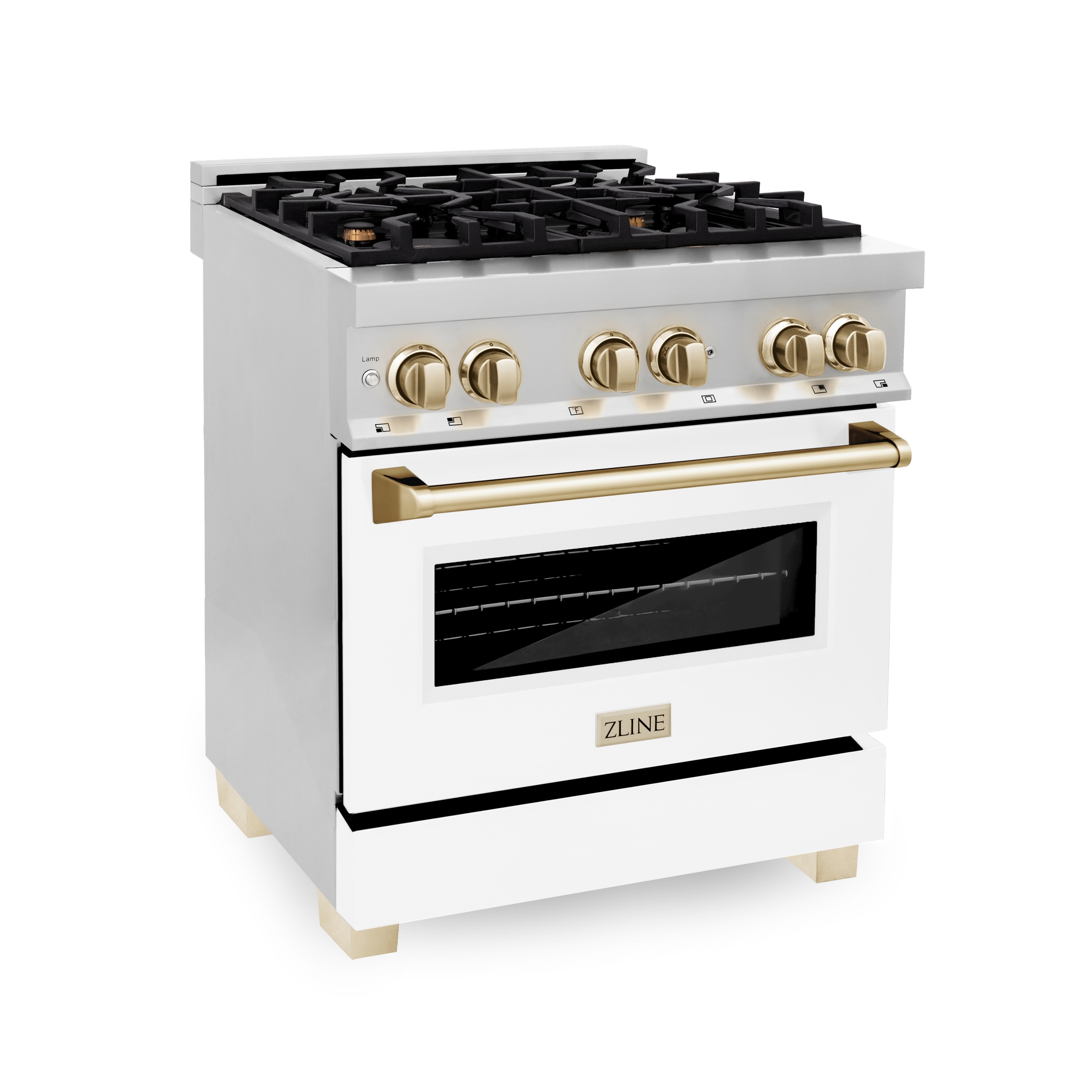 ZLINE KITCHEN & BATH RAZ-WM-30-G Professional Autograph Edition 30-in Deep Recessed 4 Burners Convection Oven Freestanding Dual Fuel Range