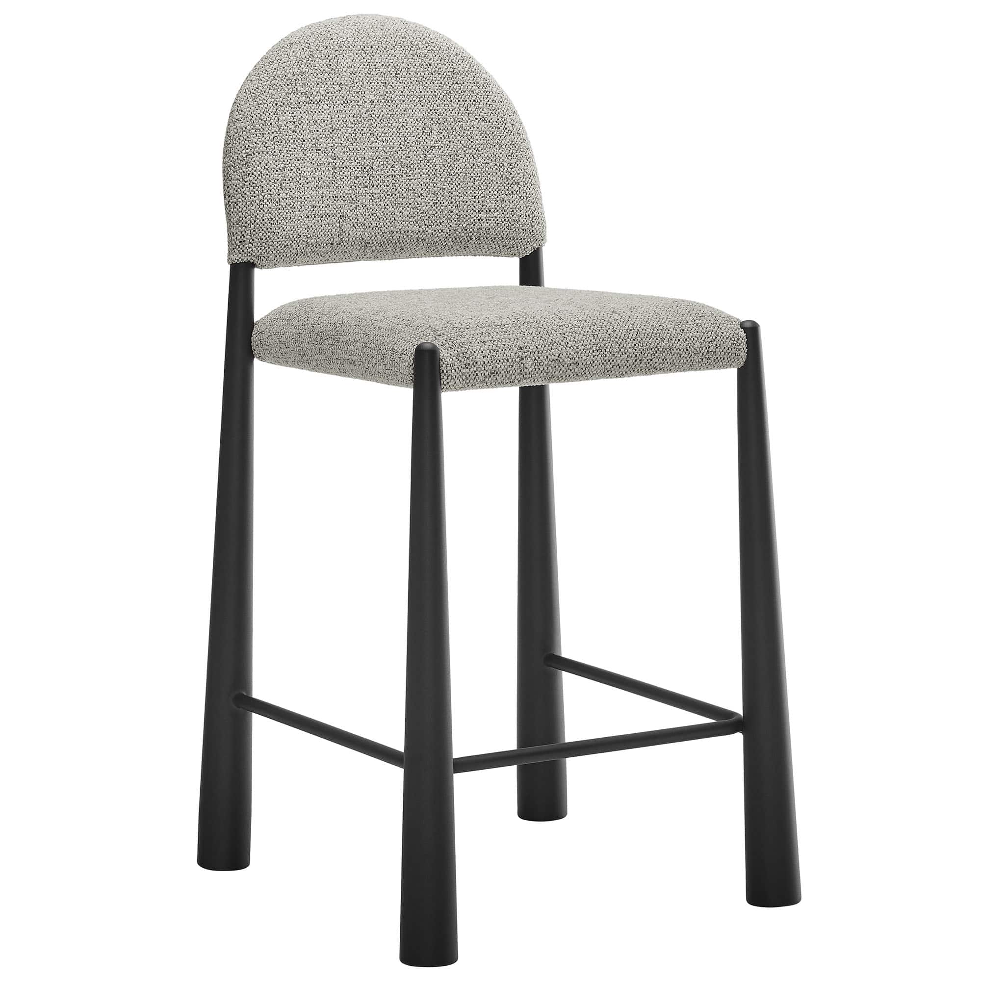  Hayley Upholstered Fabric Counter Stool in Black Camel