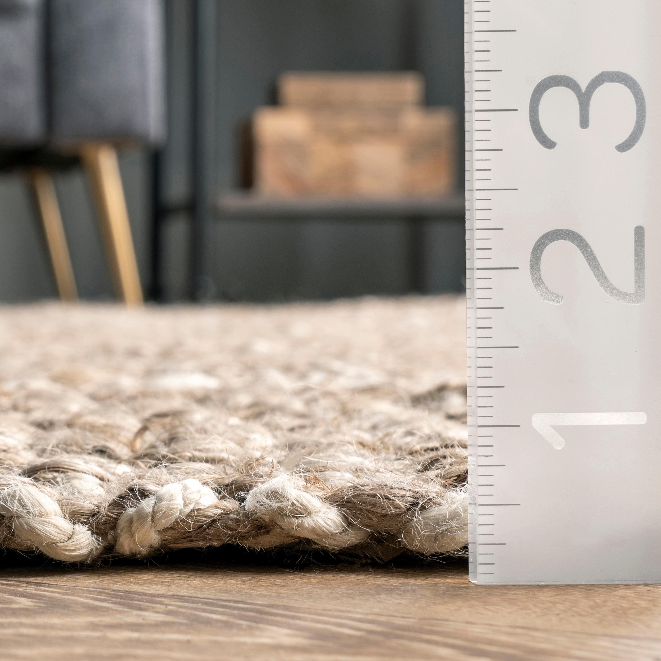 nuLOOM Chaffin II 5 X 8 (ft) Jute Natural Indoor Solid Area Rug in the ...