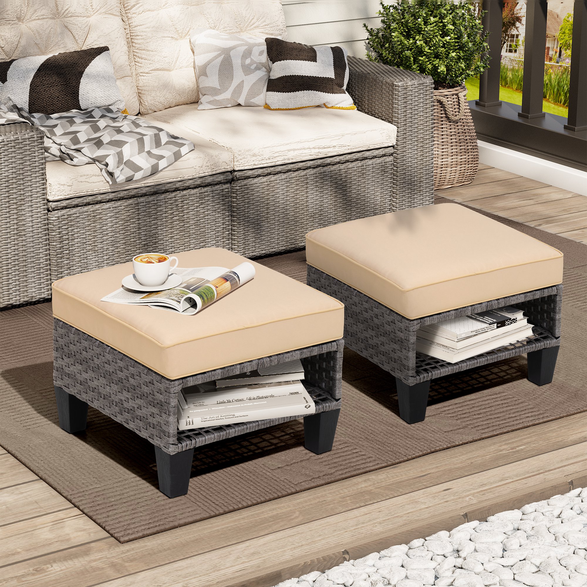 Crestlive Products CL-OM001BEI-2 Stools-Ottomans - View #11