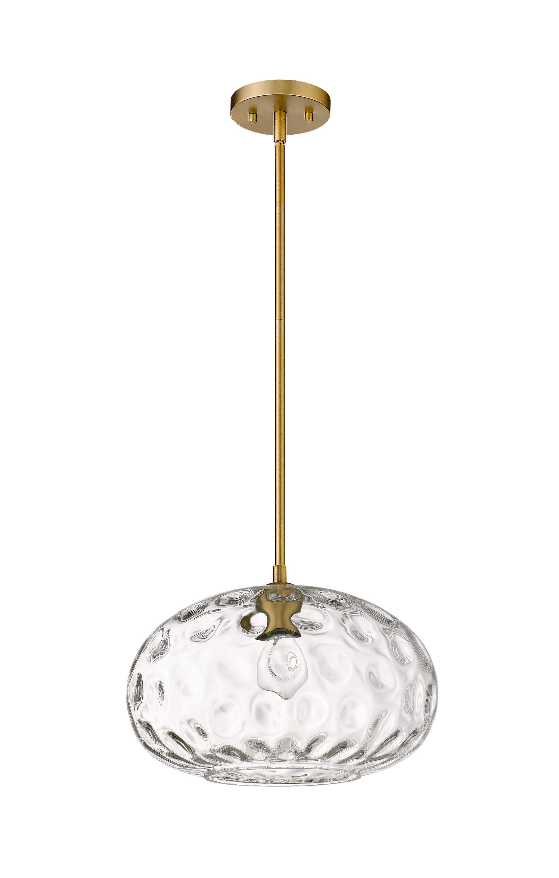 Chloe 14" Olde Brass Glass Pendant Light