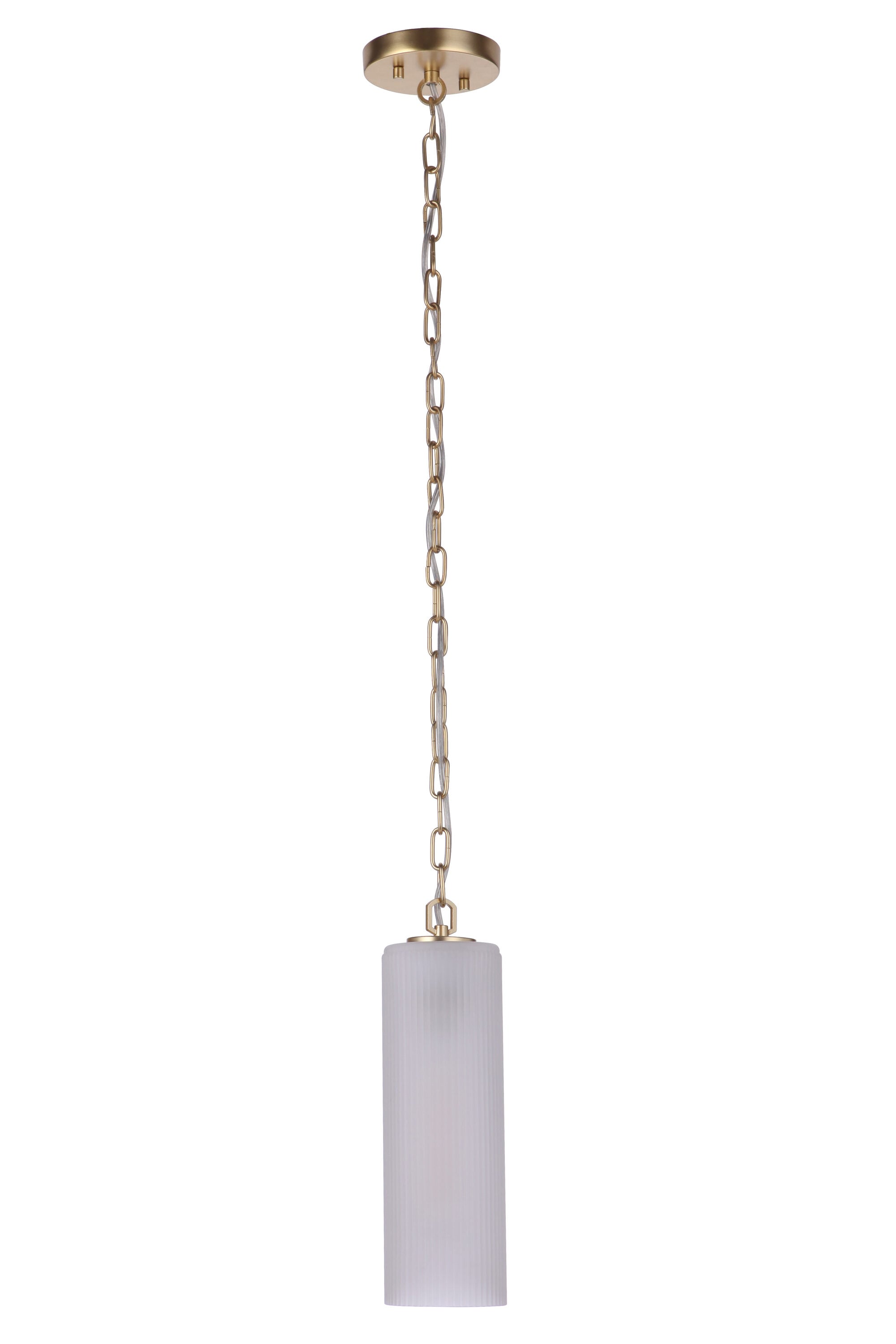 Craftmade 57991-SNG Myos Sunset Gold Traditional Frosted glass Cylinder Mini Hanging Pendant light