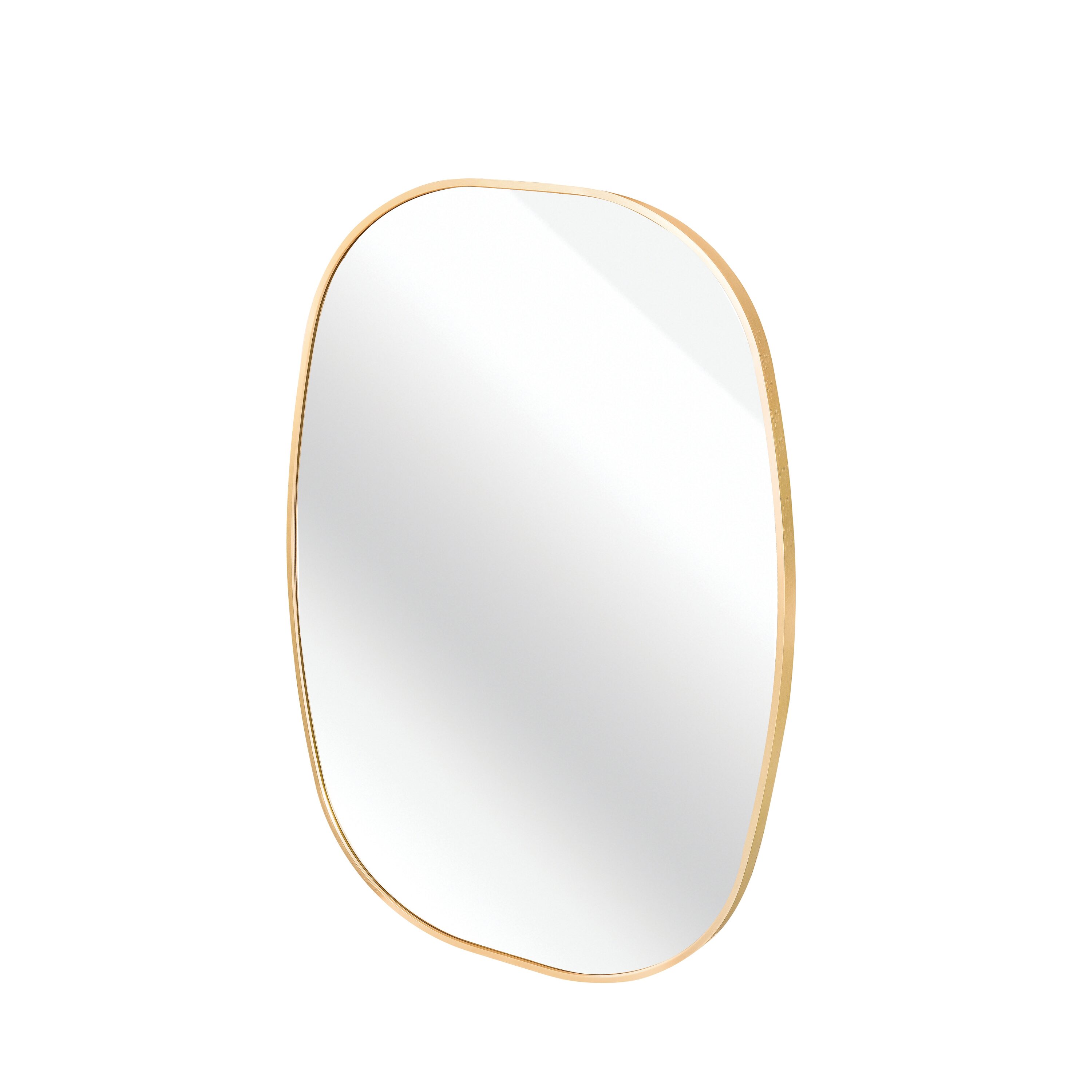 LIVACA - 24 inch x 32 inch Gold Aluminum Framed Oval Vanity Bathroom Mirror with HD Glass True Re...