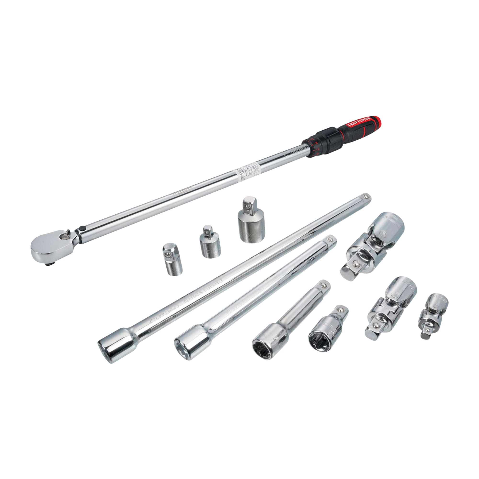 Shop CRAFTSMAN 10-Piece Multi-drive Accessory Set & 1/2-in Drive Click Torque  Wrench (50-ft lb to 250-ft lb) at
