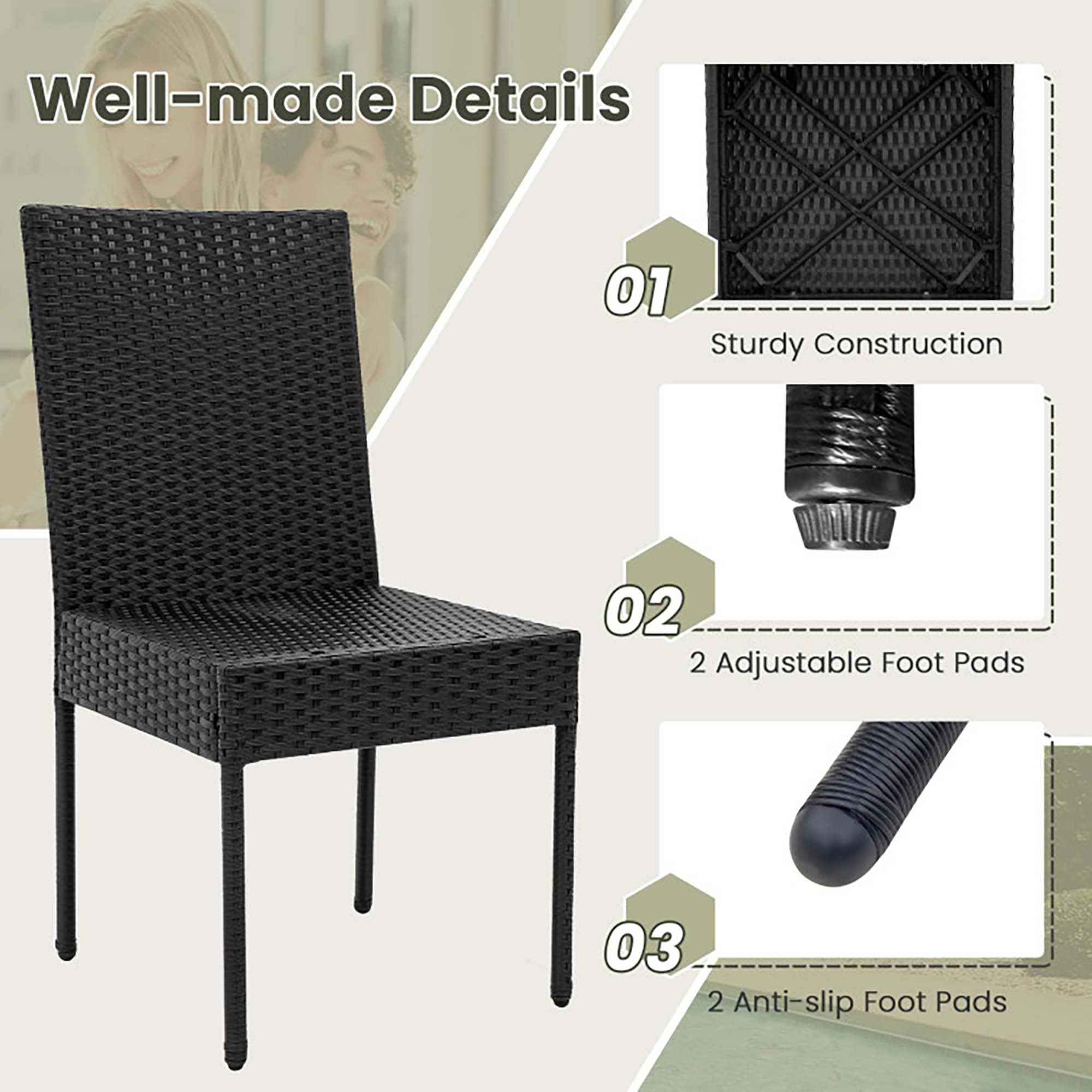 CASAINC WFEHAC-01-BR-2S Patio-Chairs - View #5