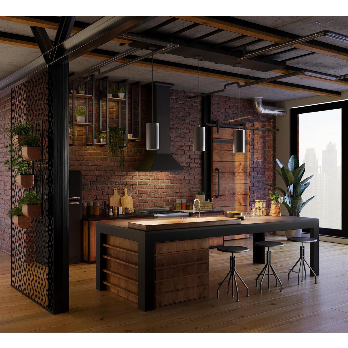 Modern 6" Black Bronze Aluminum LED Outdoor Pendant Light