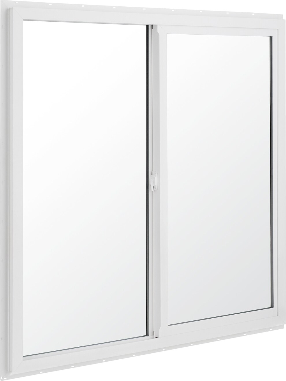 BetterBilt 58006060WHTLOE 5800 Series White Exterior White Interior Left-Handed Vinyl Sliding Window Double strength (Half Screen Included)