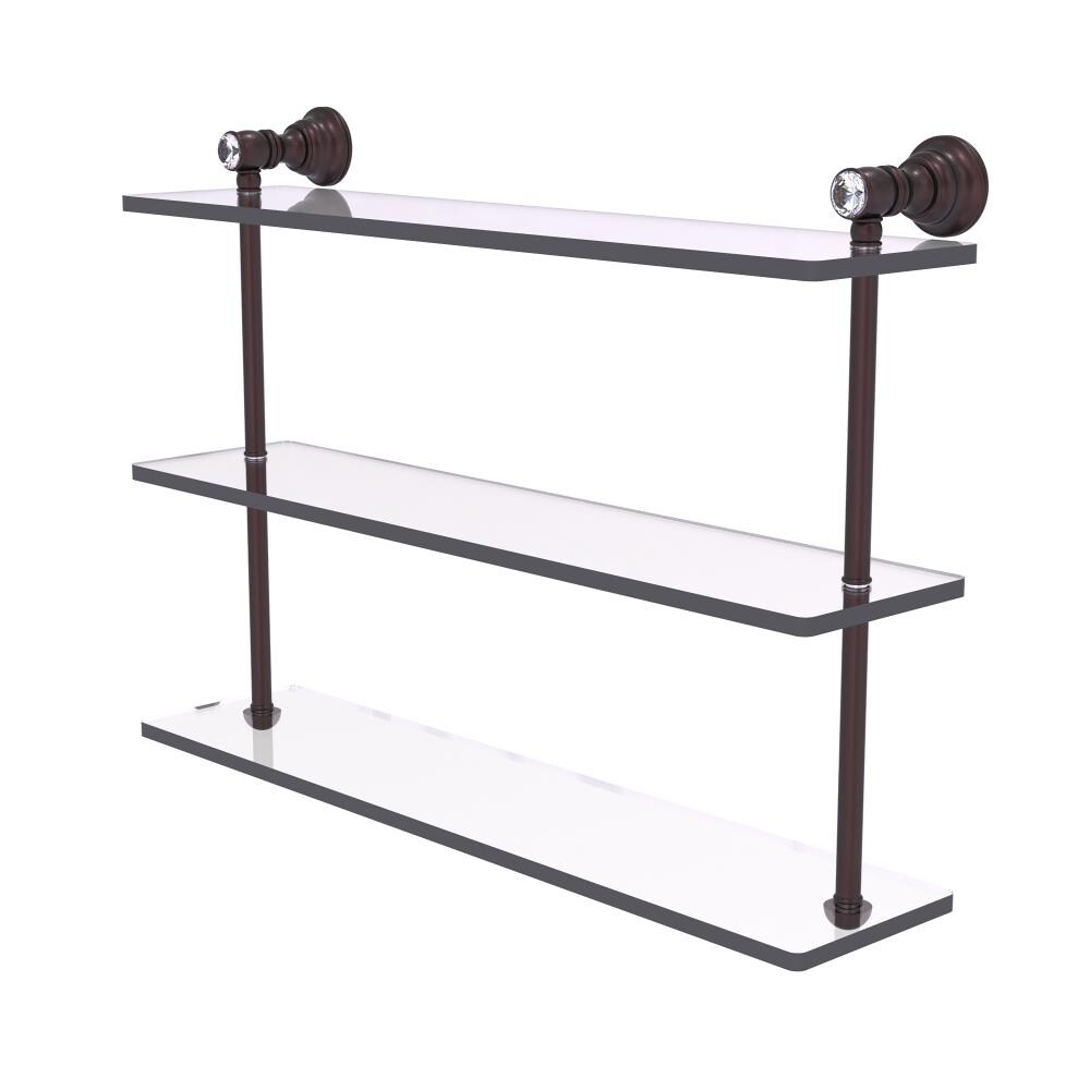 Allied Brass CC-5-22-ABZ Carolina Crystal Antique Bronze 3 -Tier Wall mount Bathroom Shelf ( 22-in x 16-in x 5-in )