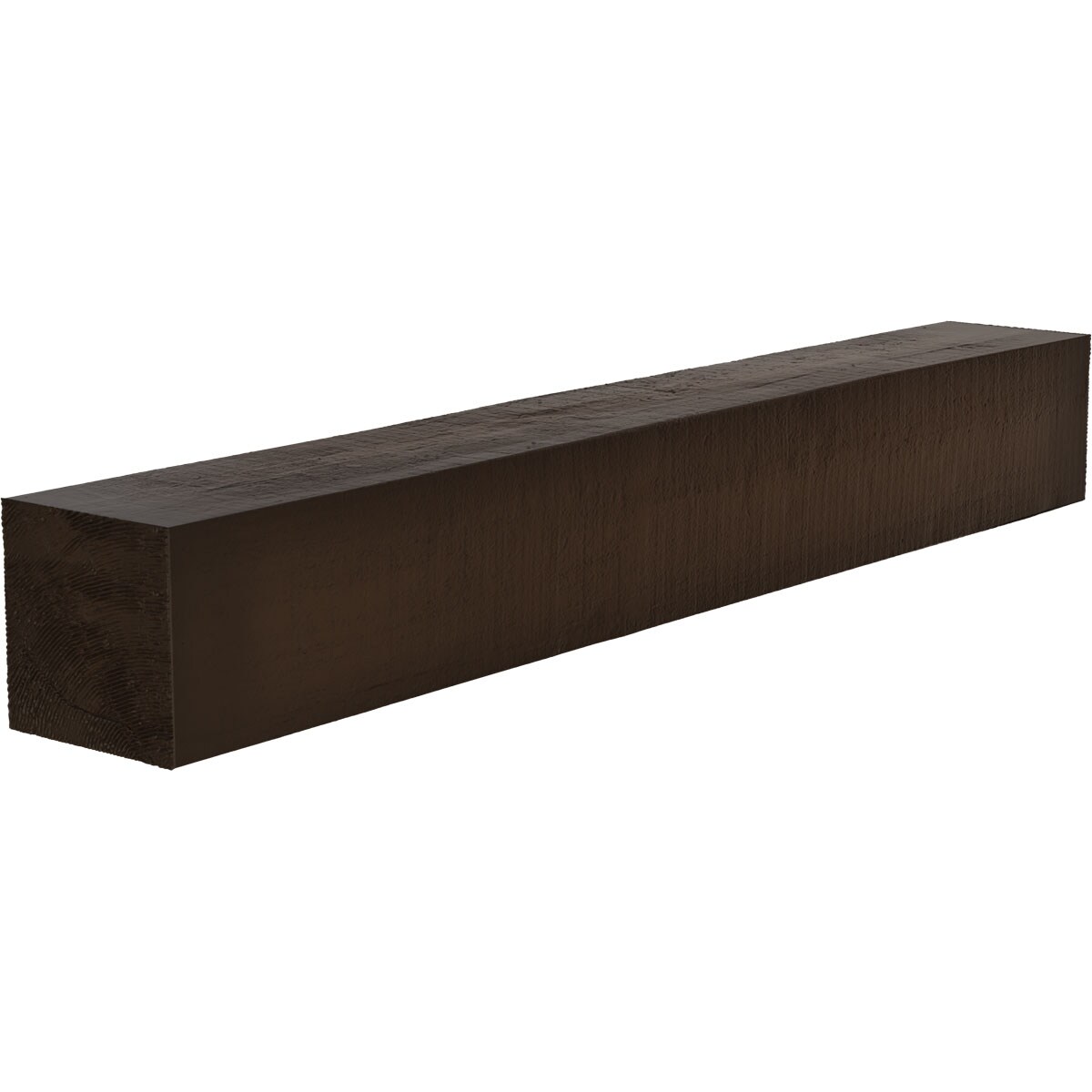 Ekena Millwork MANURC08X12X72NM 72-in W x 8-in H x 12-in D Natural Mahogany Hollow Urethane Rustic Fireplace Mantel