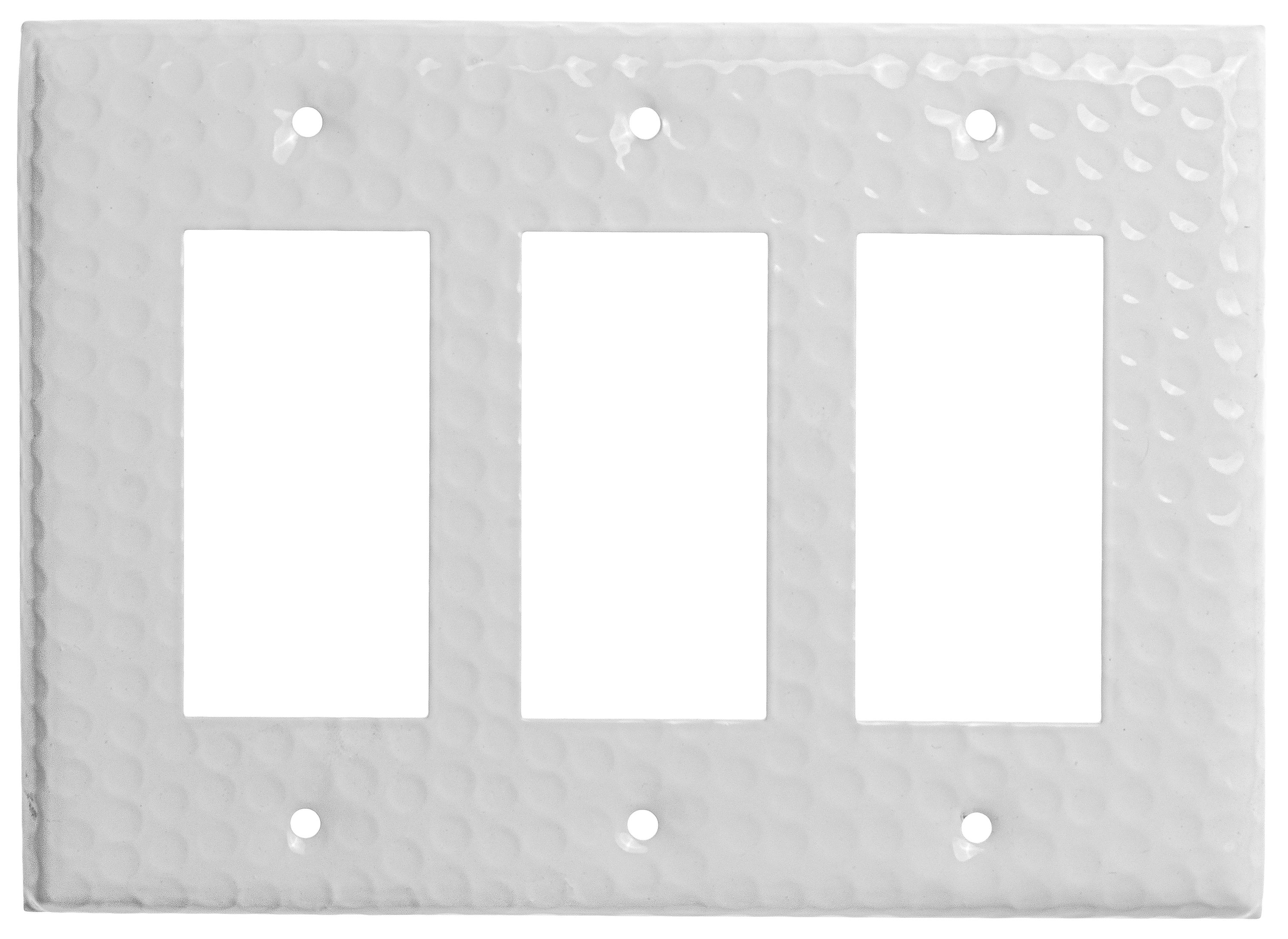 Monarch Abode 19015 3 -Gang Standard Size Classic White Metal Indoor Decorator Wall Plate