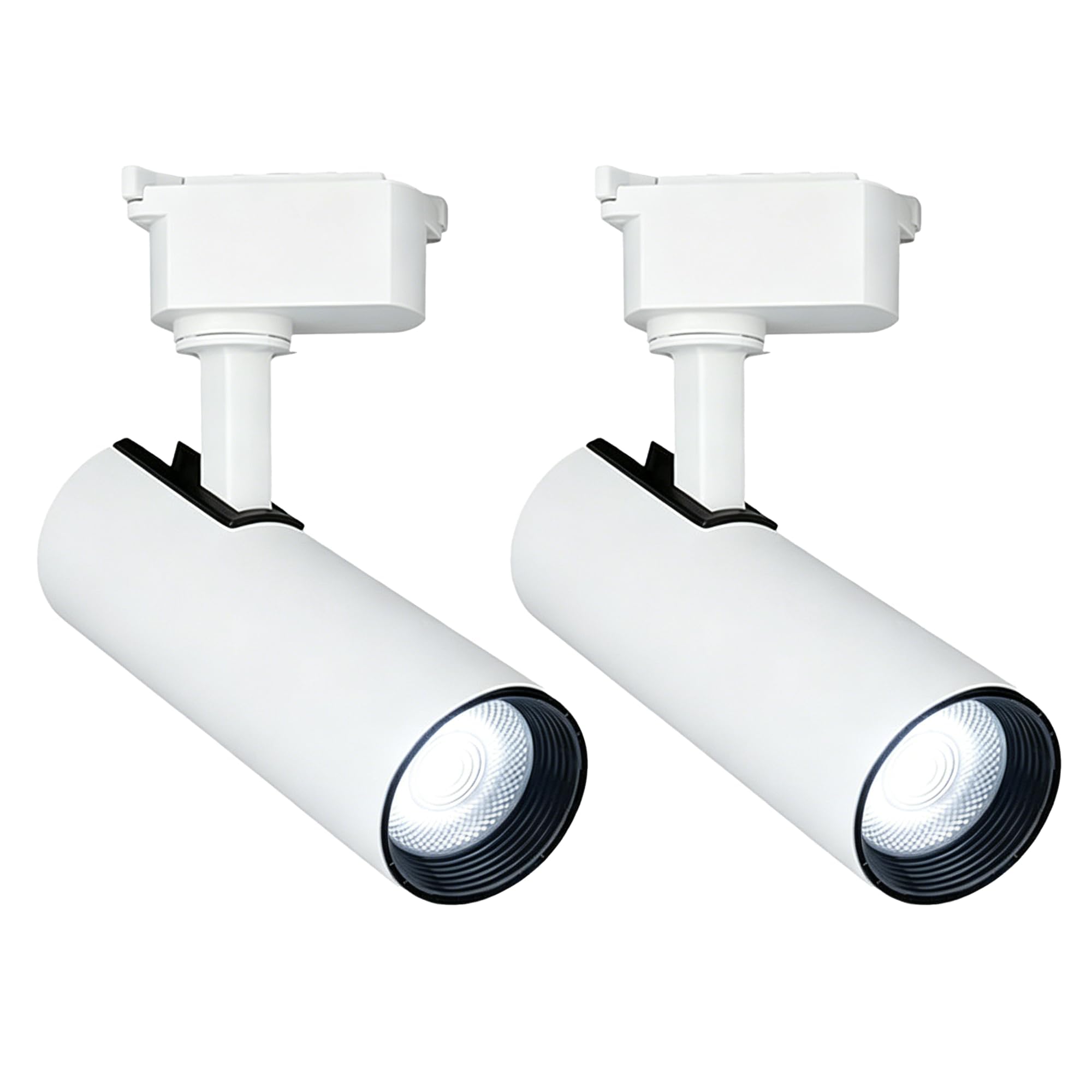 IUEST  2-Pack 20W White H-Type LED Track Spotlights with 7.28 in Oval H Track Base for Closet Vanity Art Display and Retail Shop Lighting