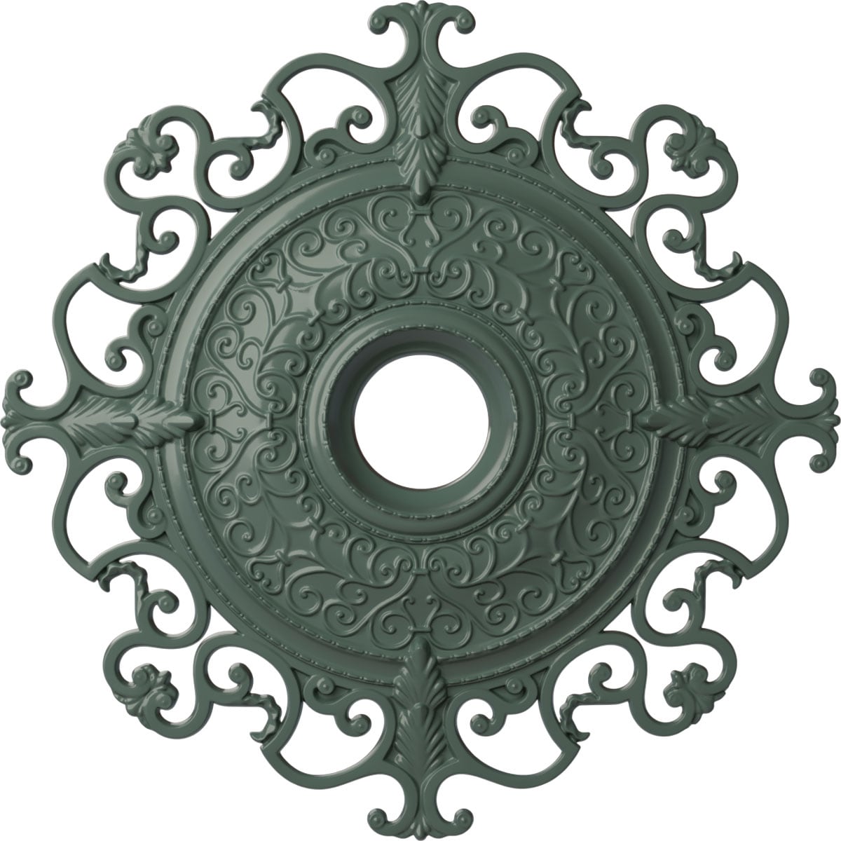 Ekena Millwork CM38OLCBF Orleans 38.375-in W x 38.375-in L Painted Cloud Burst Polyurethane Whole Ceiling Medallion