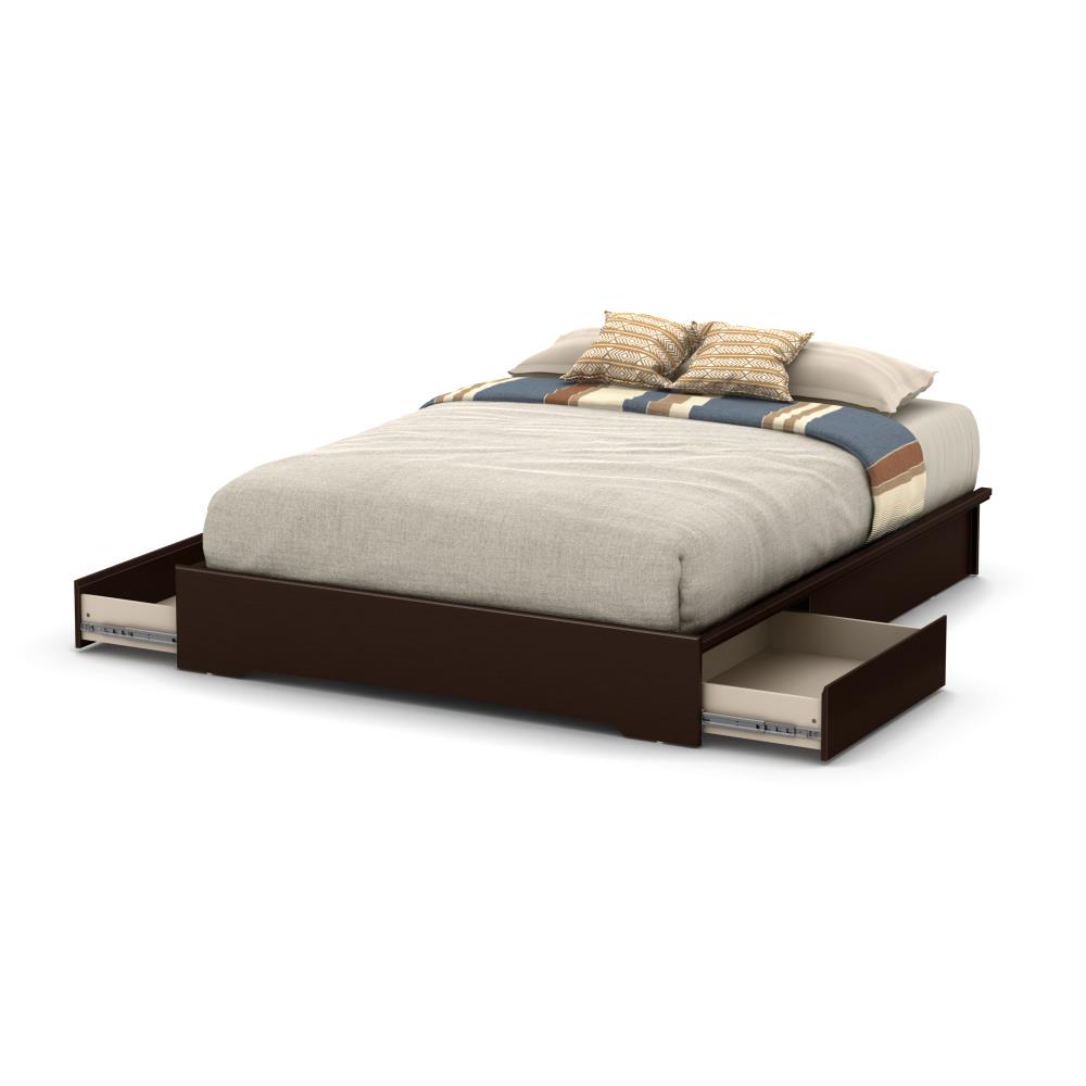 South Shore Furniture 10161 Basic Chocolate Queen Composite Platform Bed with Storage