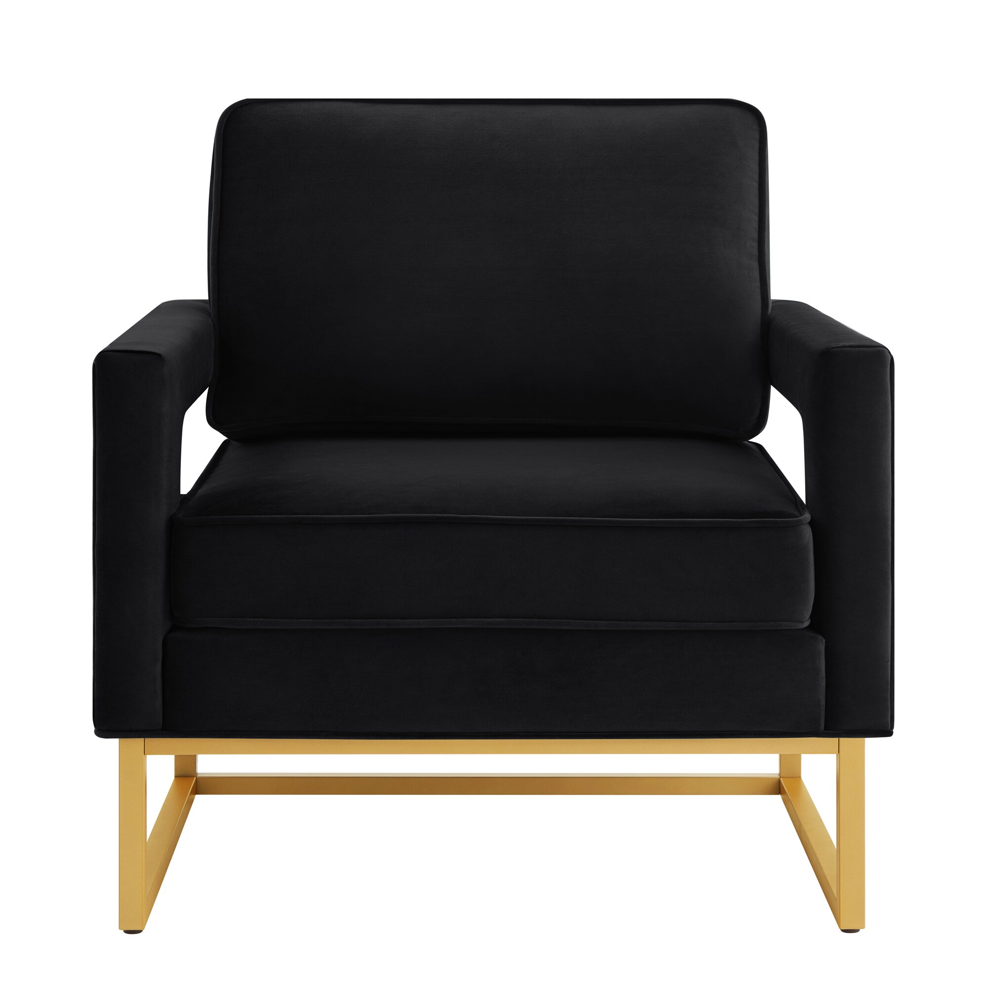 Bybafun YD3800044 Modern Black Velvet Accent Chair