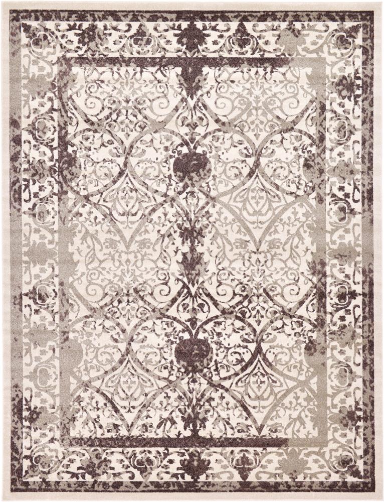Unique Loom 3120495 Traditional La Jolla 10 x 13 (ft) Loomed Polypropylene Brown/Ivory Rectangular Indoor Floral/Botanical Area rug