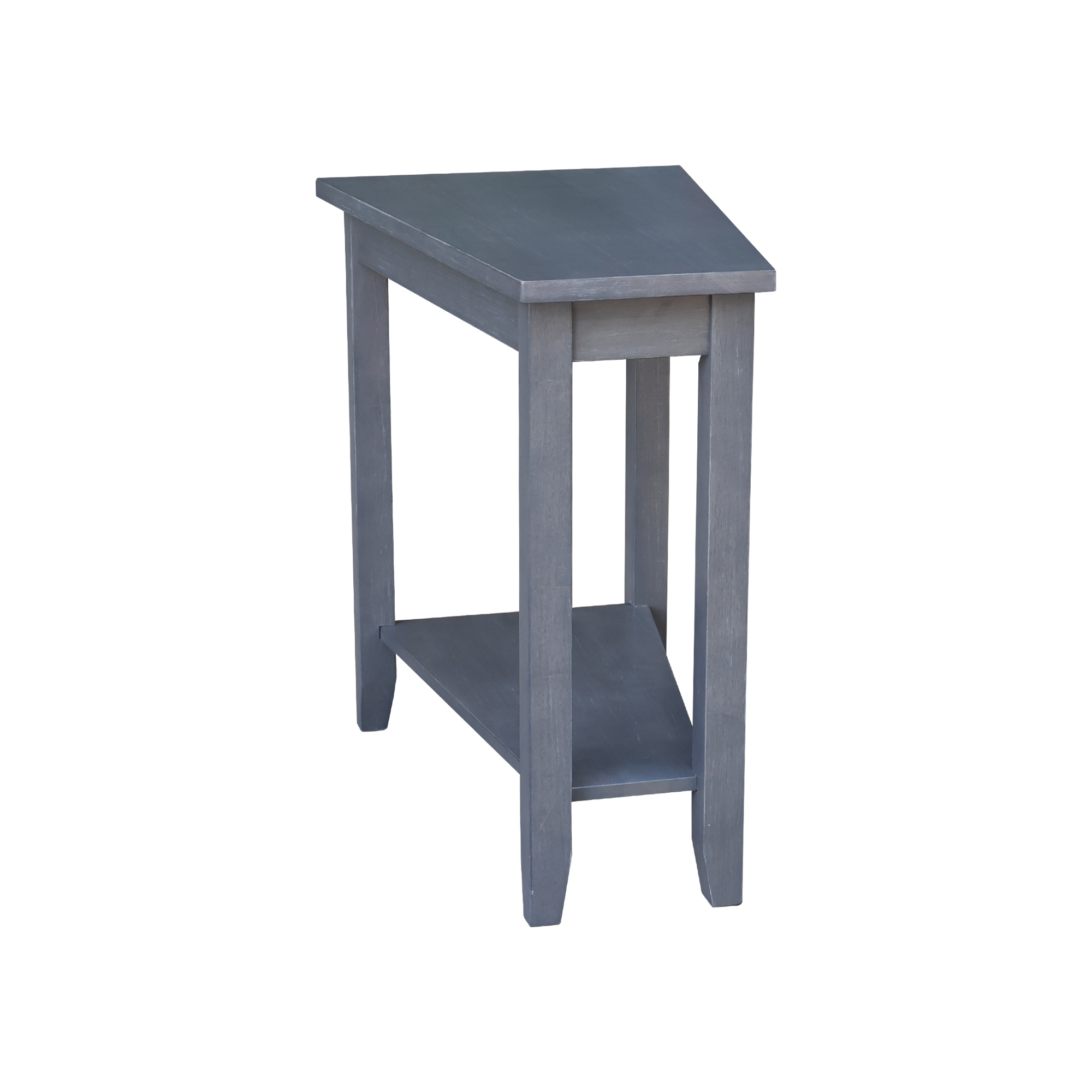 Elegant Triangular Solid Wood Keystone Accent Table