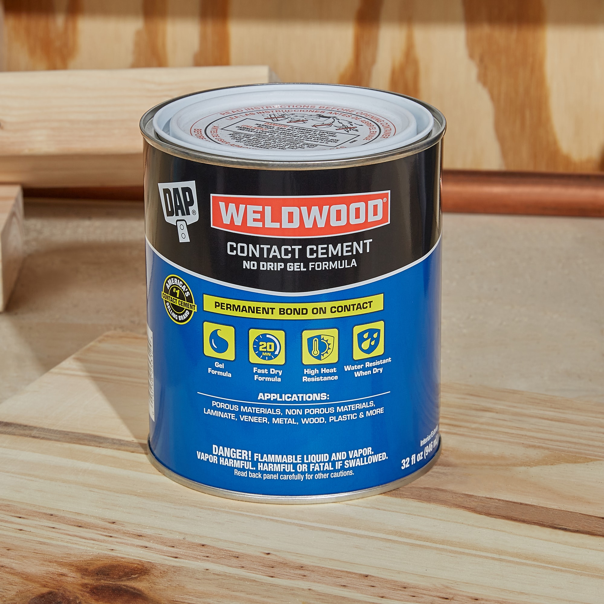 DAP Weldwood 32-fl oz Gel Contact Cement Waterproof, Quick Dry