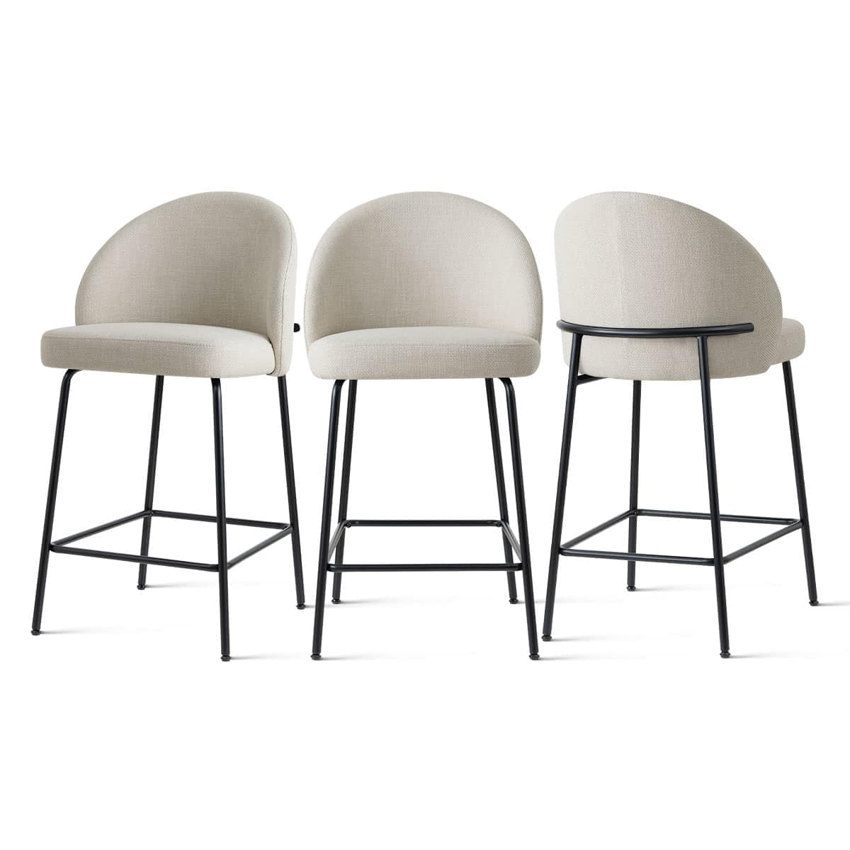 Maison Boucle MINO-COUNTER-WHITE-3 stools - View #2