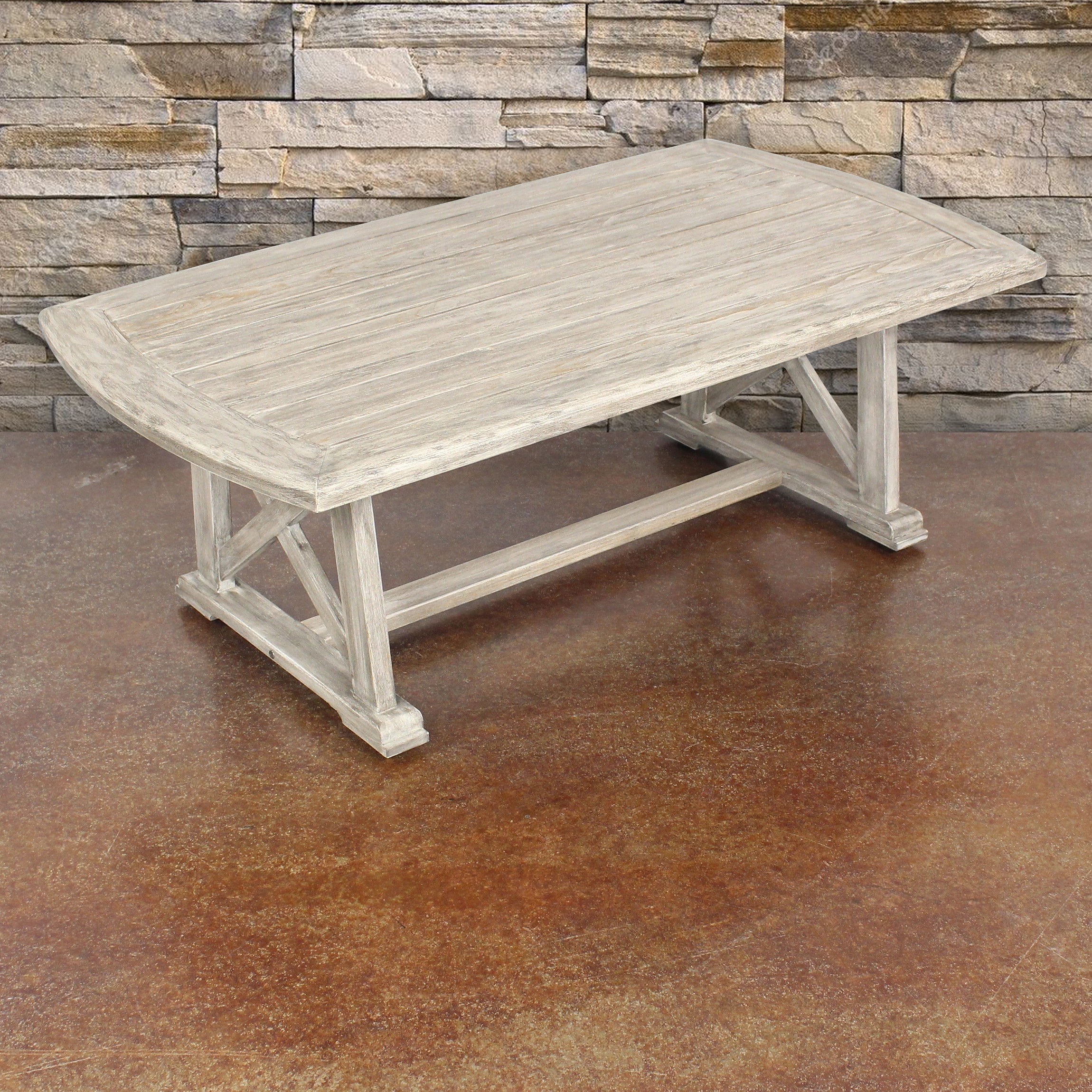Courtyard Casual 5015 Surf side Rectangle Outdoor Coffee Table 29.52-in W x 51.18-in L