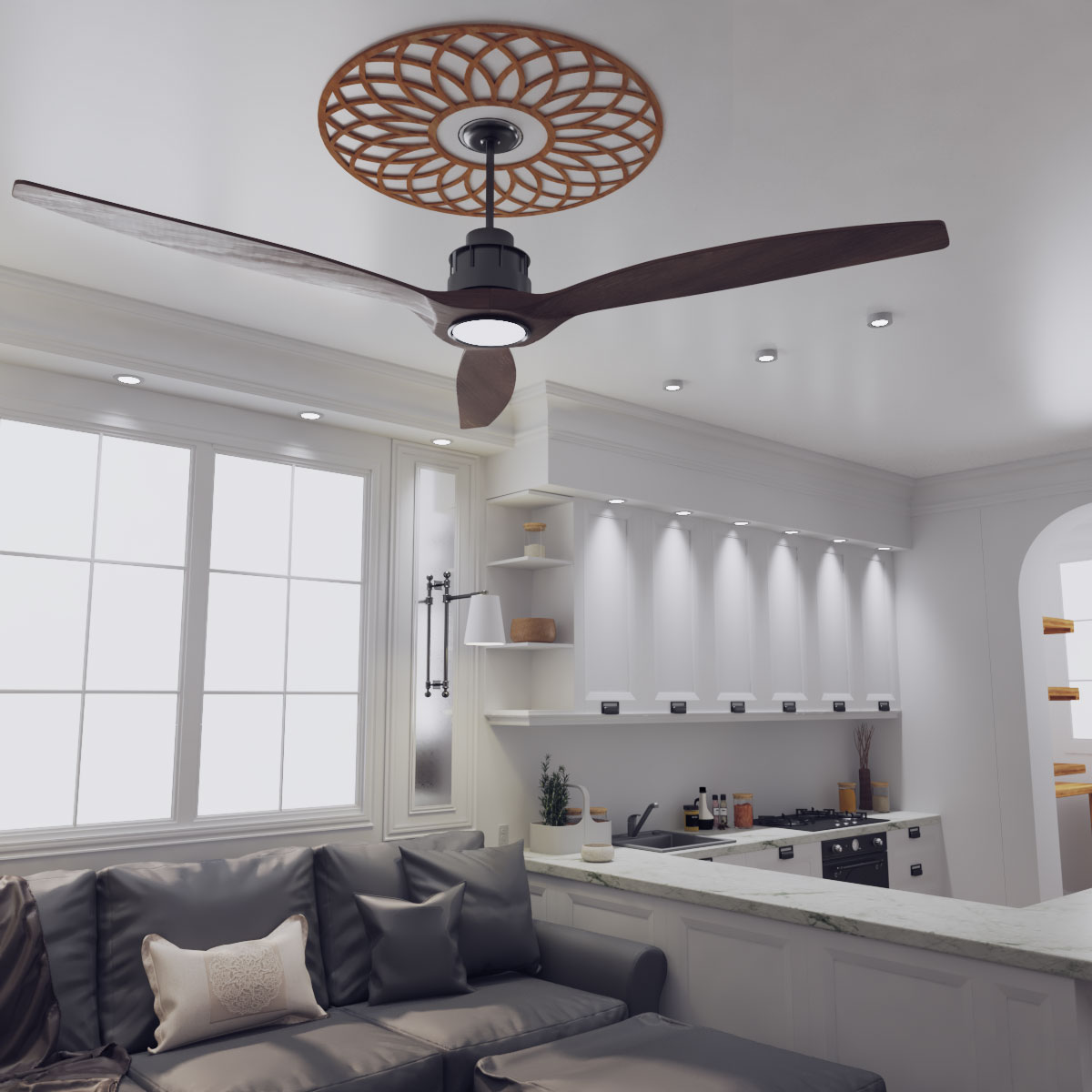 Ekena Millwork CMWP34X34X0250CNCH Ceiling-Medallions - View #13