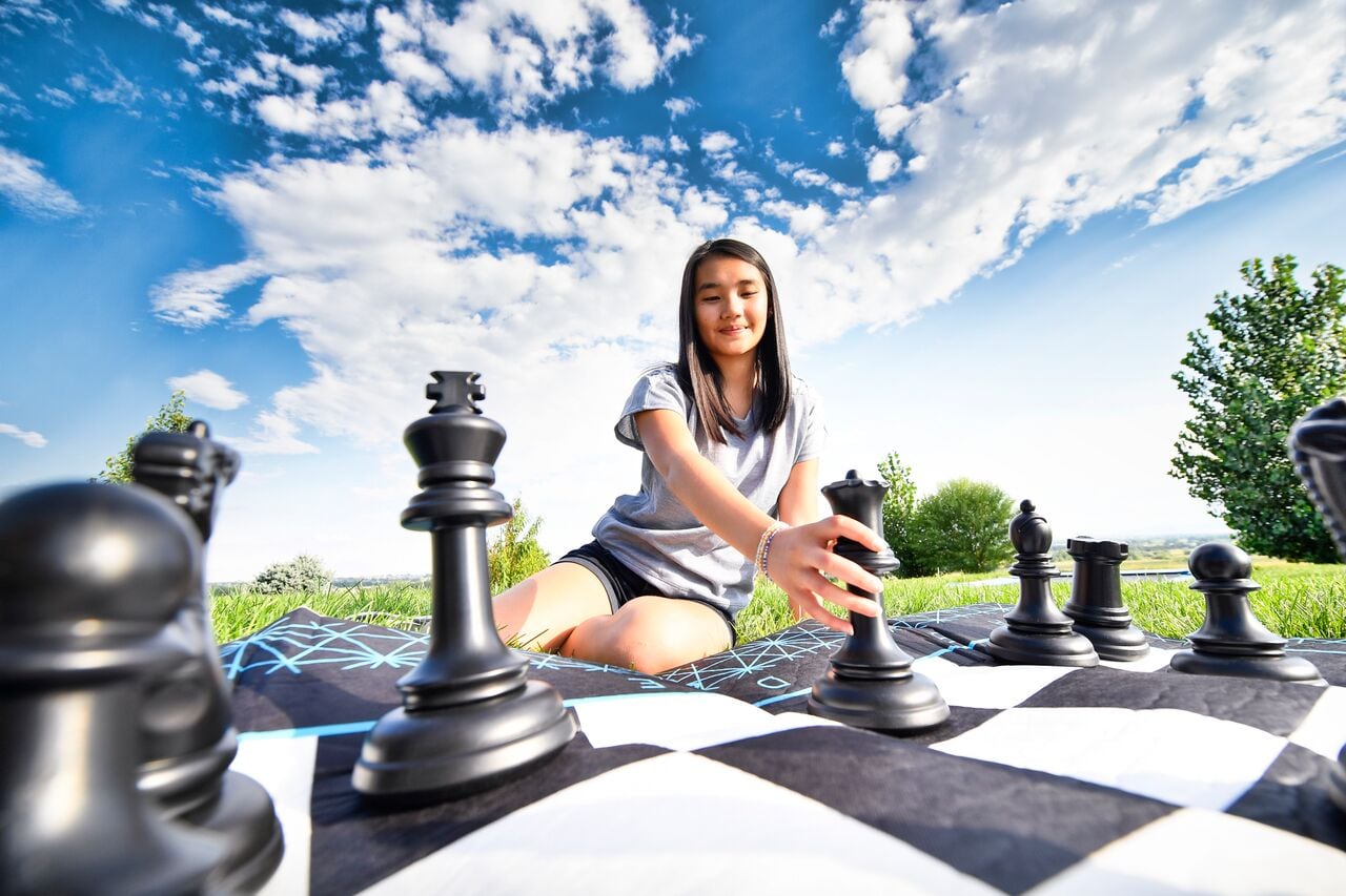 4Fun FUN.023 Outdoor Plastic Checkers with Case
