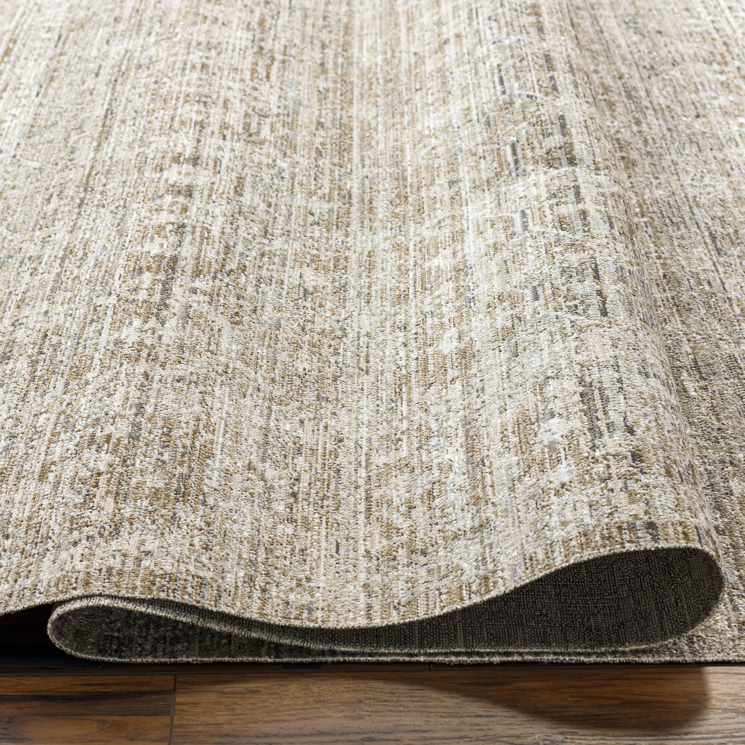Margaret Gray and Brown Rectangular Washable Area Rug