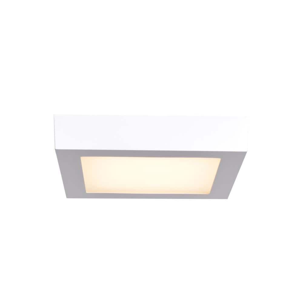 White Glass LED Flush Mount Ceiling Light