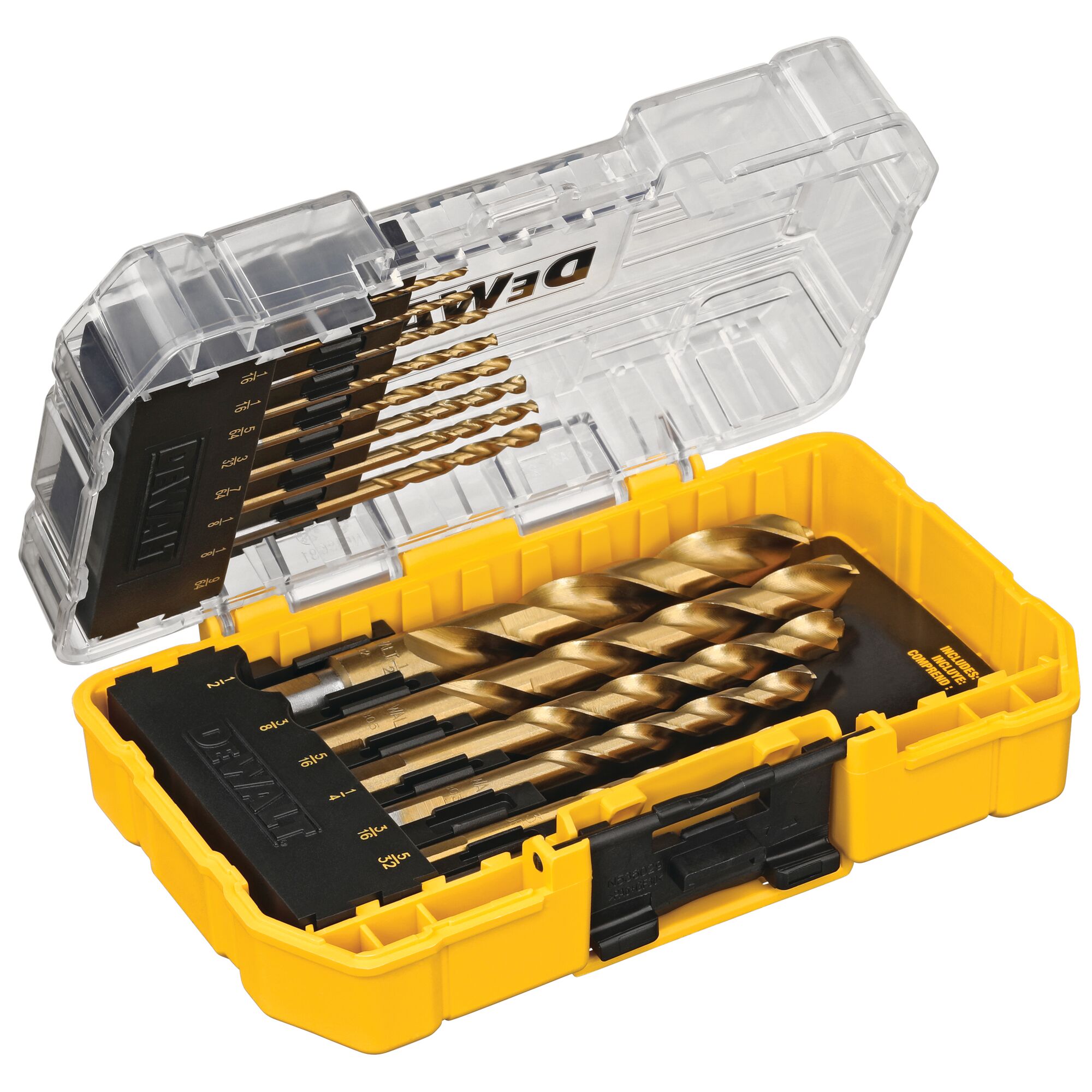 DEWALT 14-Piece Assorted Titanium Nitride Coated Hss Twist Drill Bit ...