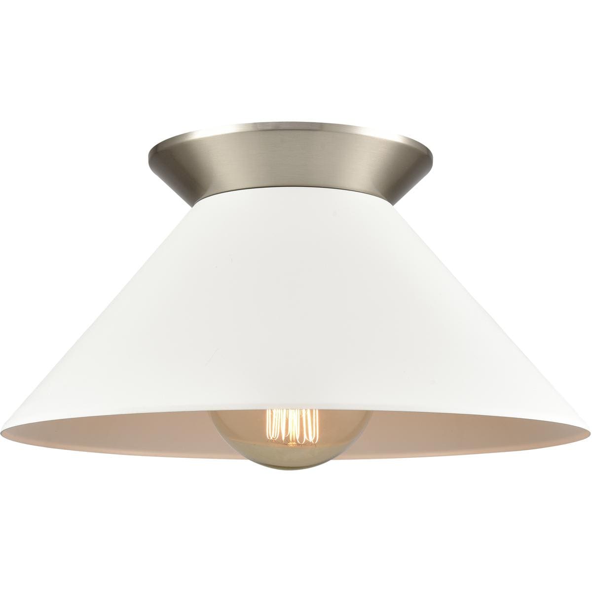 Atlas Lighting and Home - CL11872-NK Cavendish Semi-Flush Mount Brushed Nickel with White