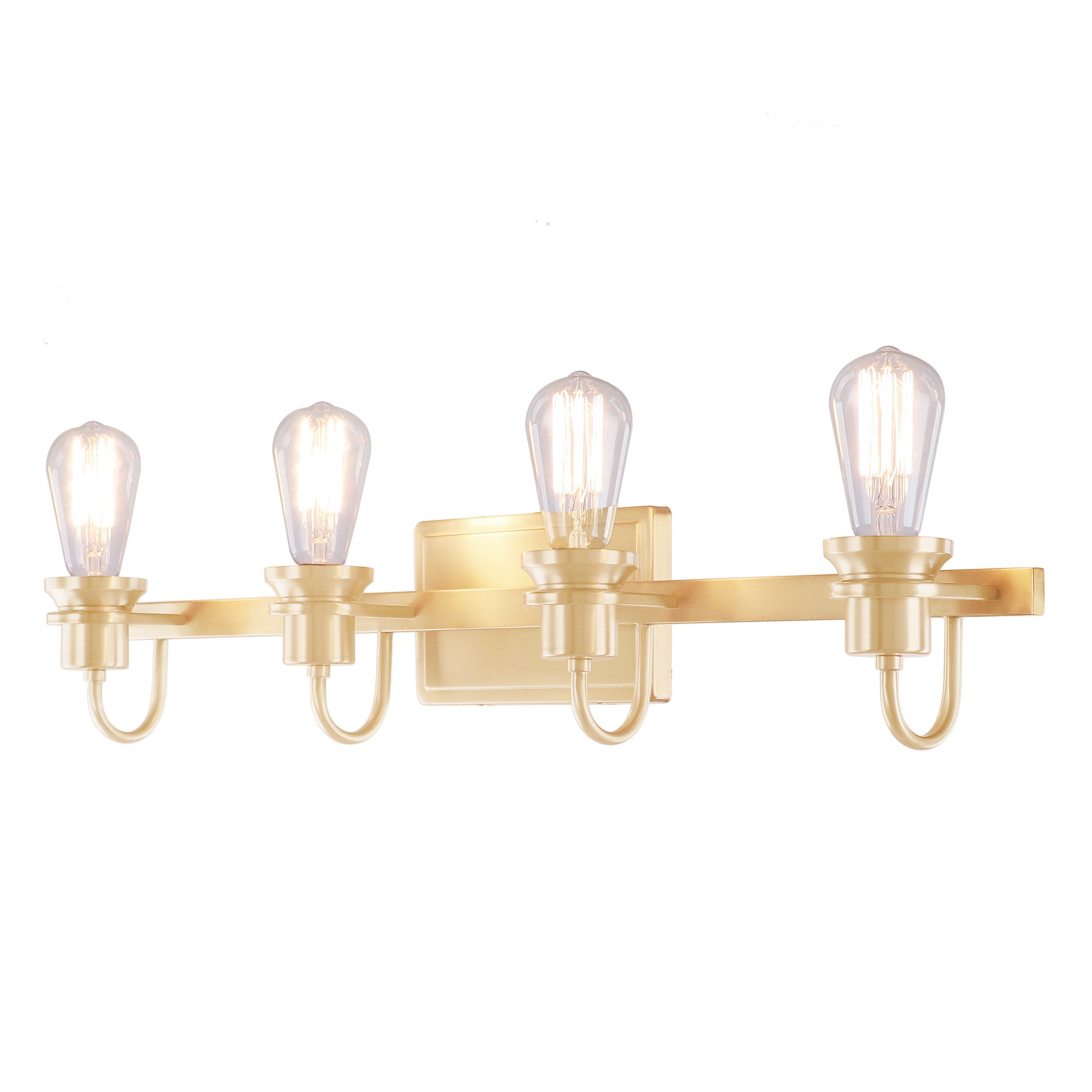 Warm Brass 30-Inch 4-Light Vanity Wall Fixture