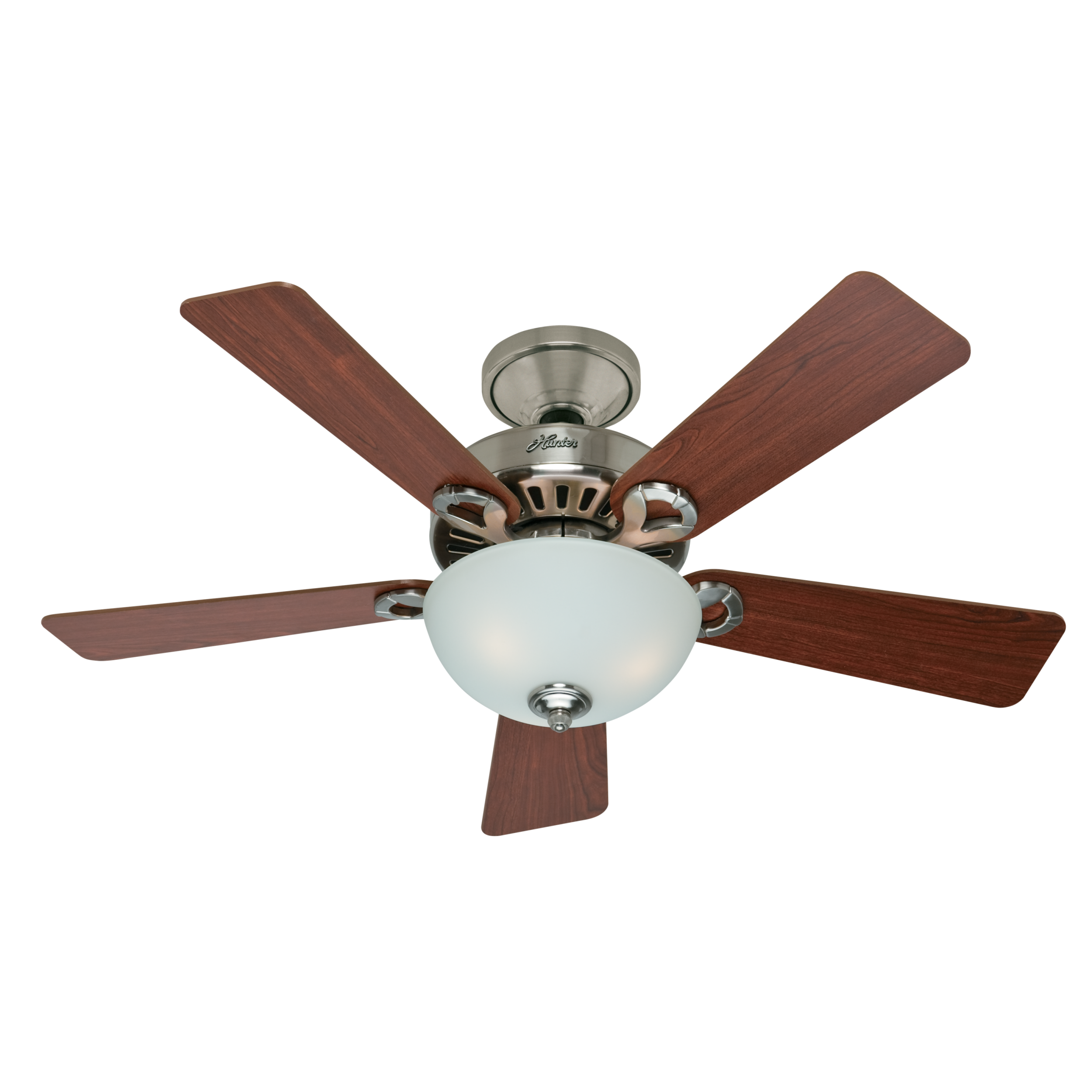 Hunter 28777 Small Room Low Profile 44-in Brushed Nickel Indoor Ceiling Fan with Light (5-Blade)
