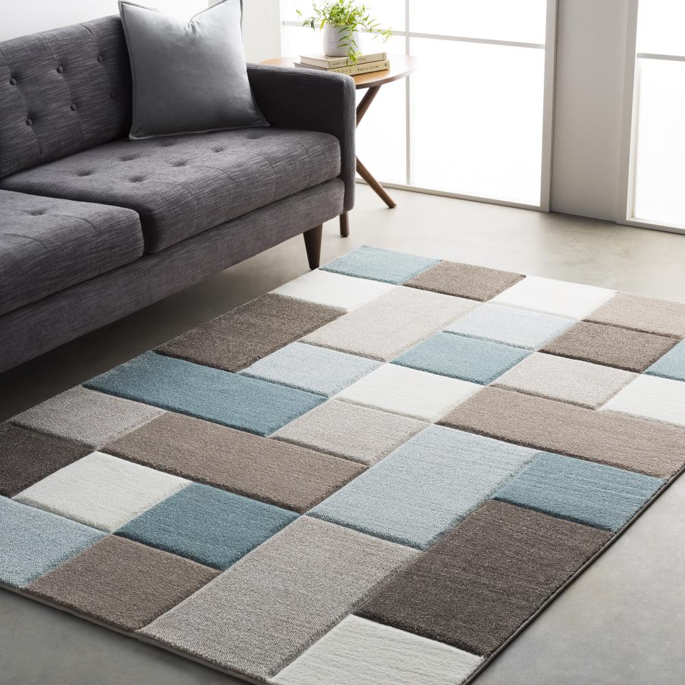 Surya Fowler 5 X 8 (ft) Gray Indoor Abstract Industrial Area Rug