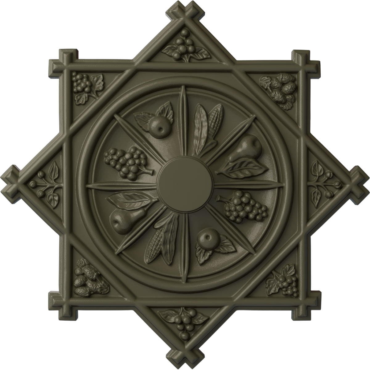 Ekena Millwork CM38ANWHF Antilles 38.25-in W x 38.25-in L Painted Witch Hazel Polyurethane Whole Ceiling Medallion