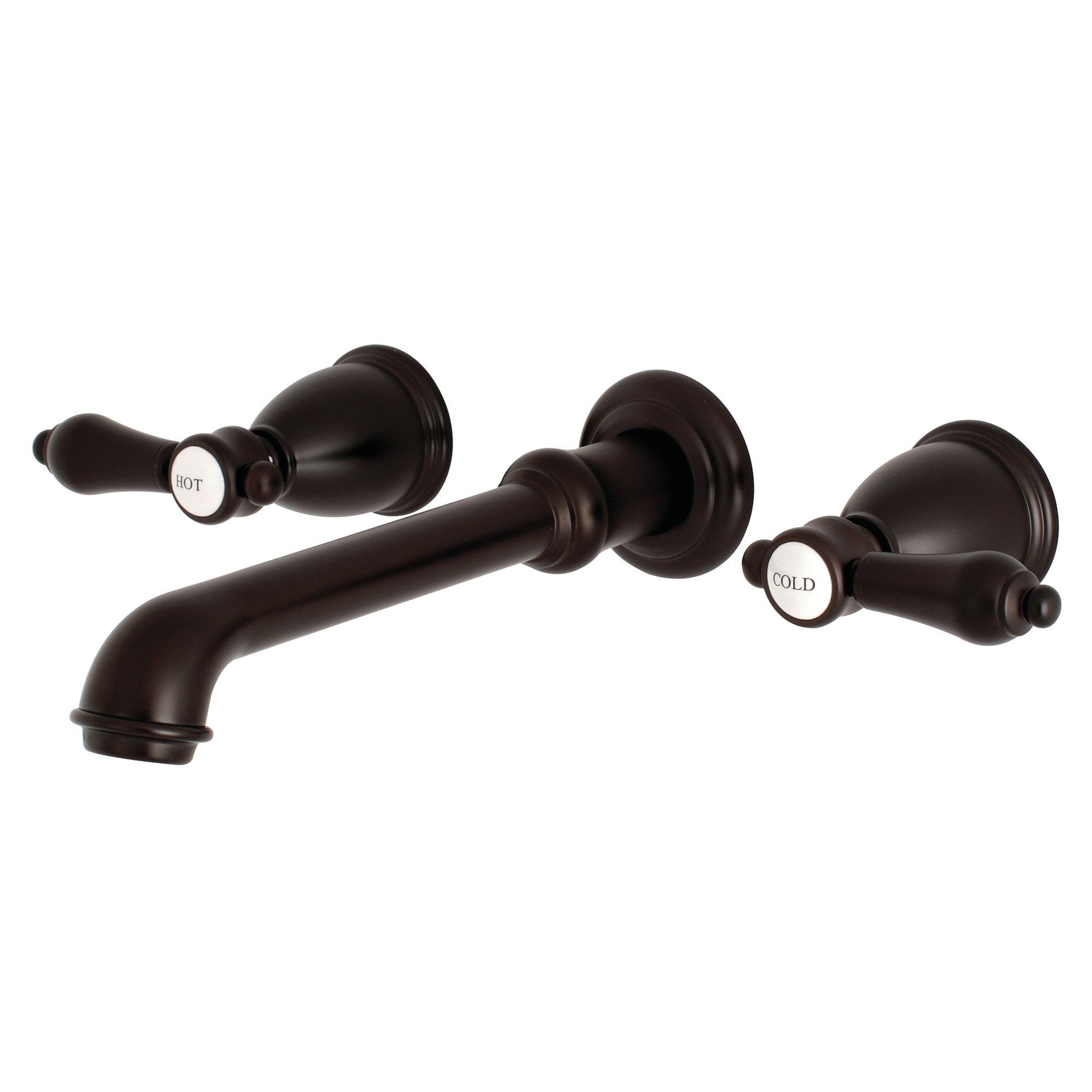 Kingston Brass WLKS7025BAL Heirloom Oil-rubbed bronze 2-handle Wall-mount Low-arc Bathtub Faucet ( Valve Included )