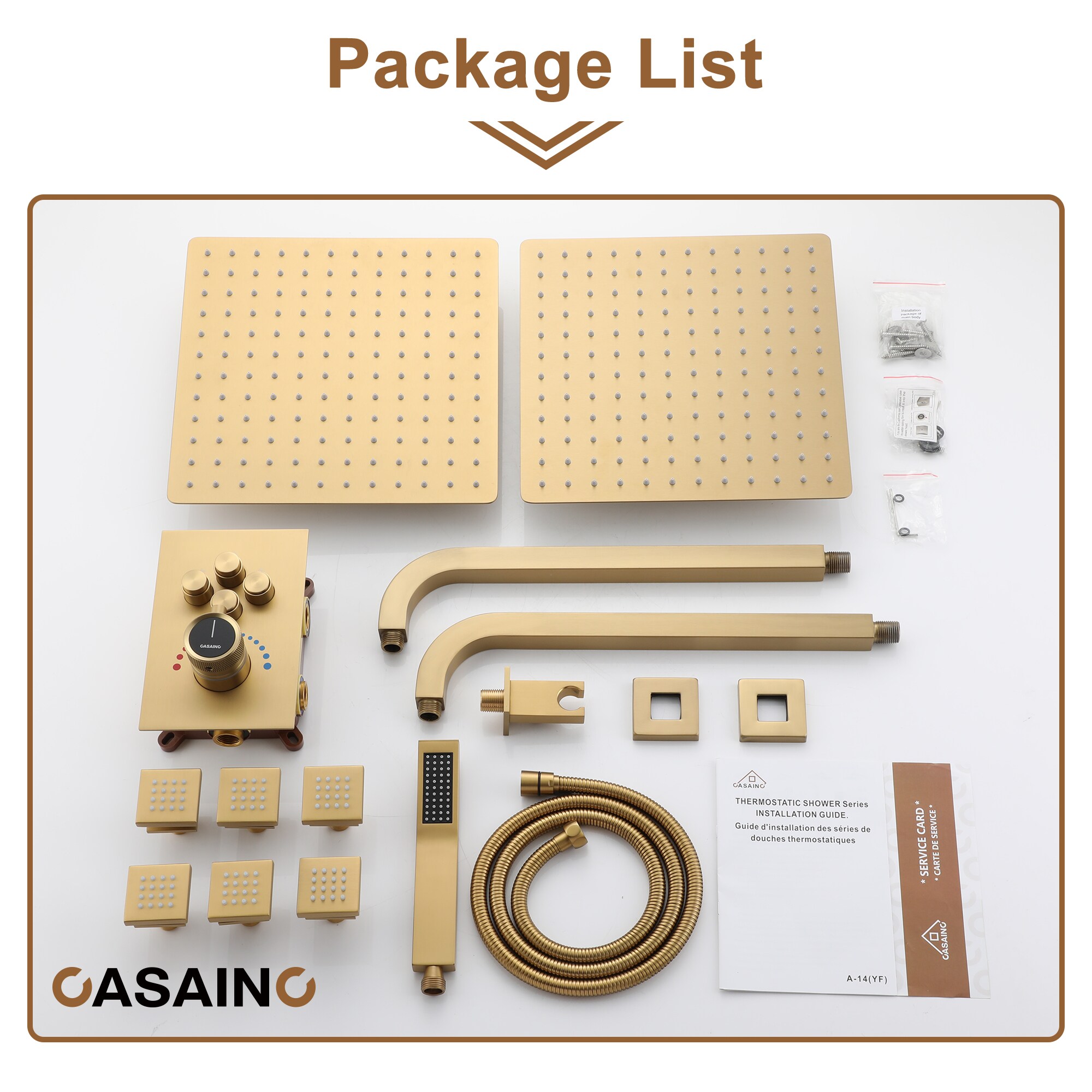 CASAINC CS6228-12BG Showerhead-Bar-Panels - View #12
