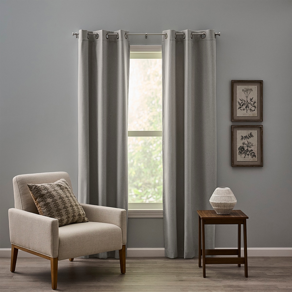 Style Selections YG2024106-1 84-in Vapor Blue Room darkening Grommet Curtain panel pair