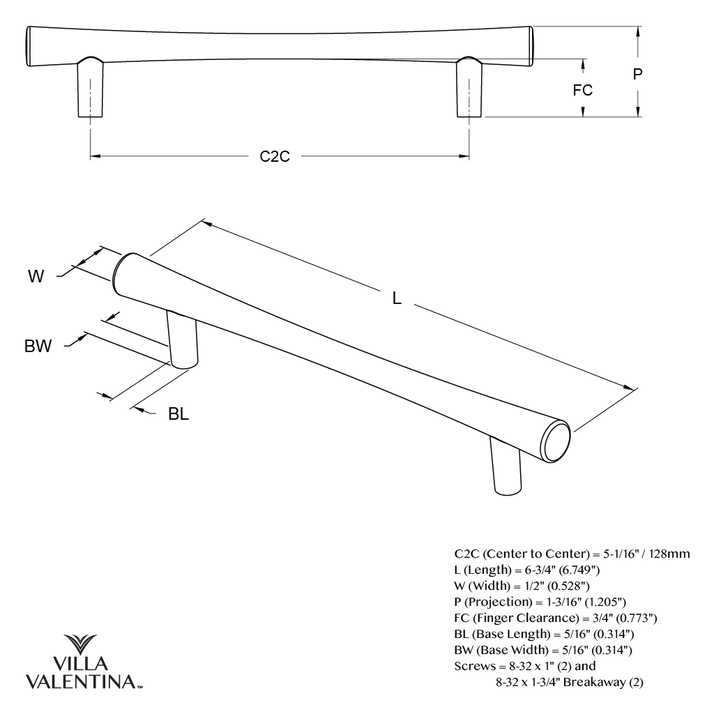 Villa Valentina VV16128CBZ Cabinet-Pulls - View #5